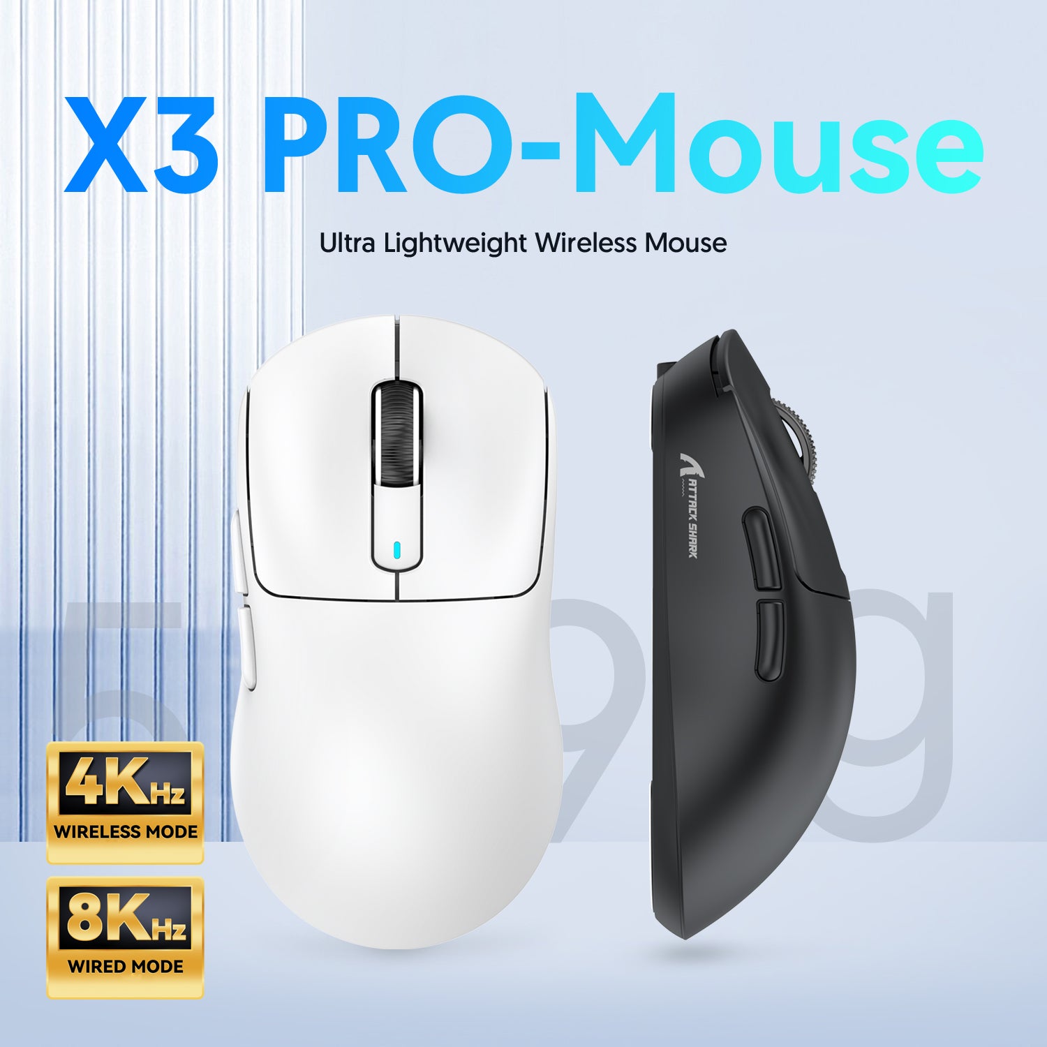 ATTACK SHARK X3PRO Drie Modi 8K Gaming Muis