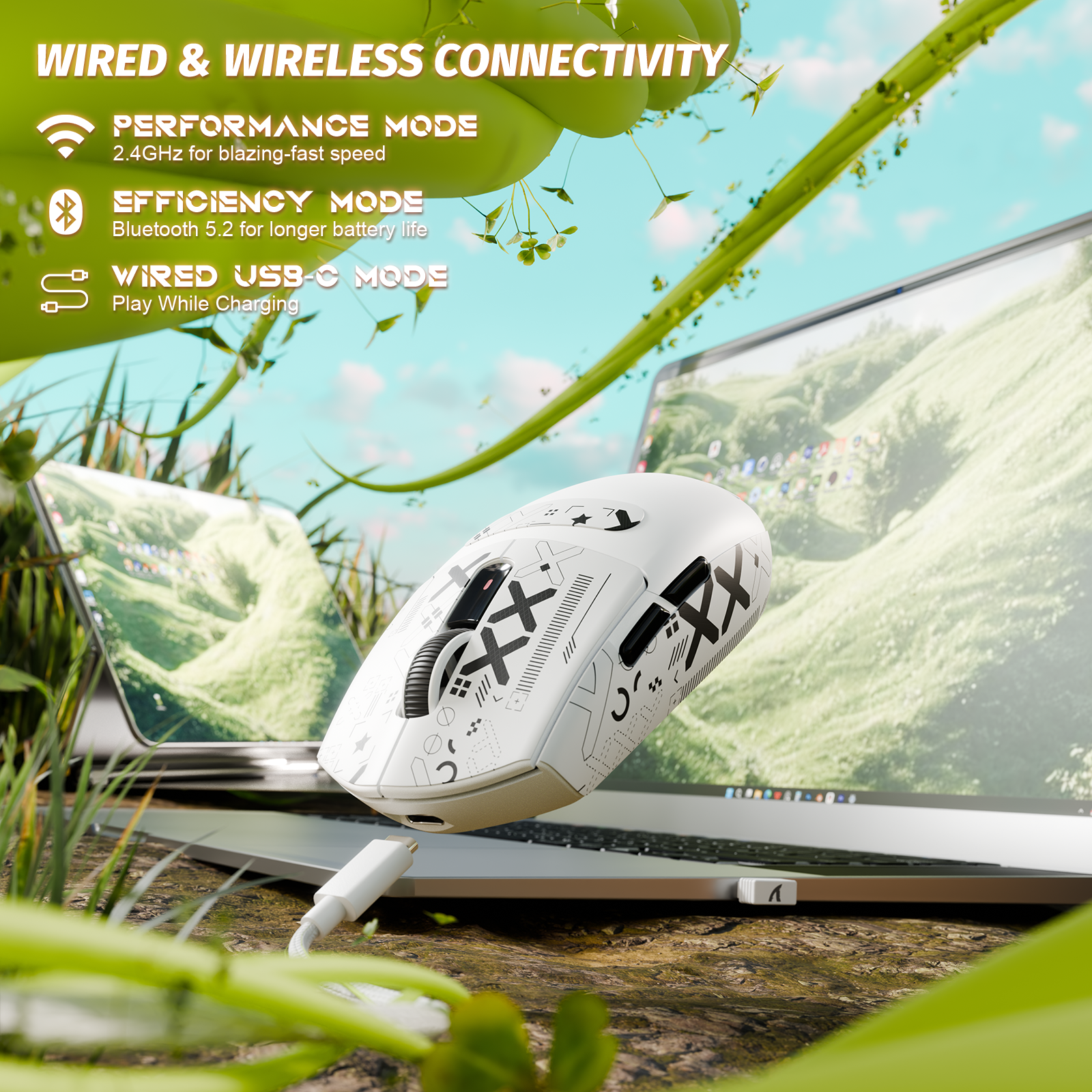 ATTACK SHARK G3 Tri-mode Wireless Gaming Mouse 25000 DPI Ultra Lightweight