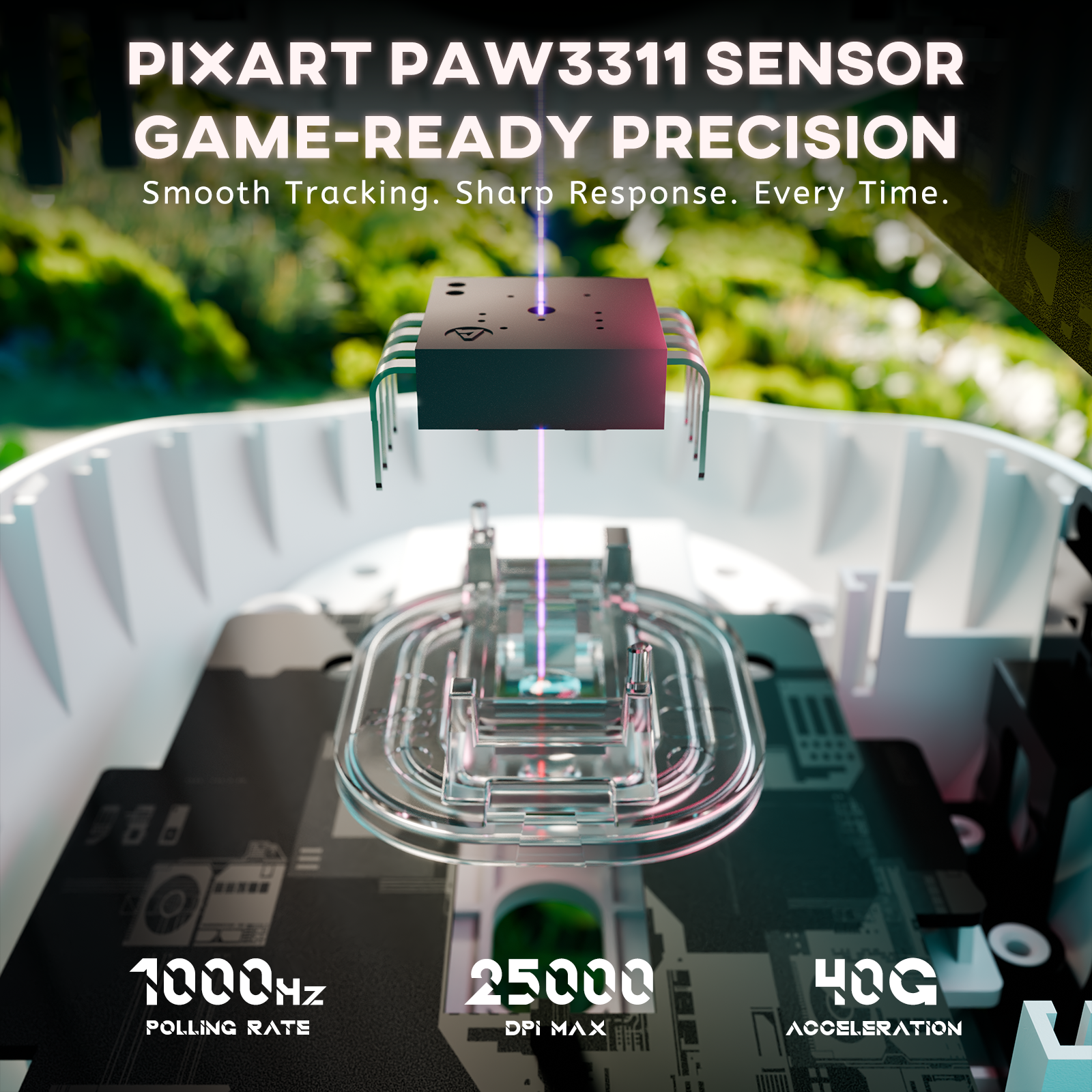 ATTACK SHARK G3 Tri-mode Wireless Gaming Mouse 25000 DPI Ultra Lightweight