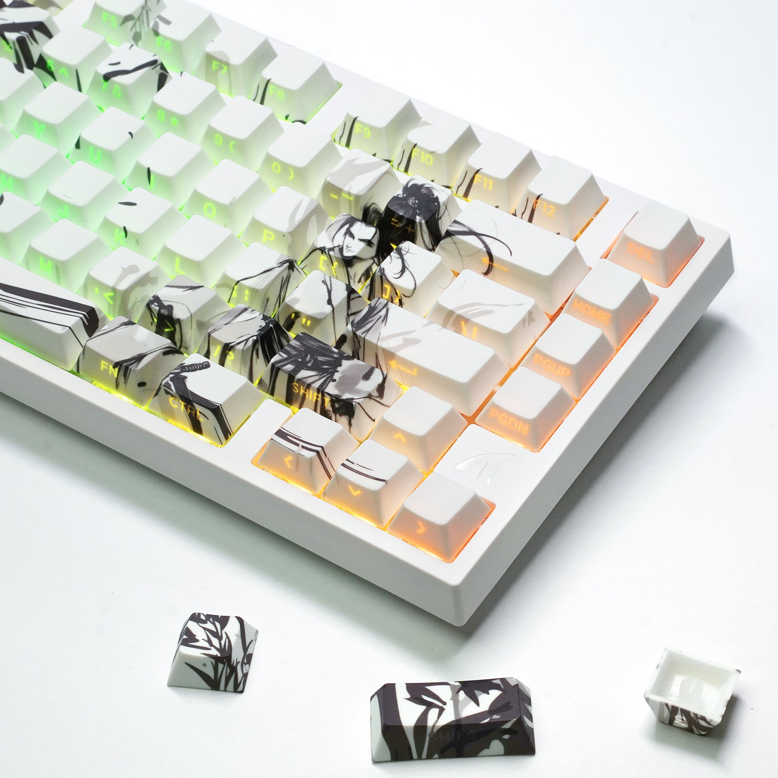 ATTACK SHARK SK02 129 toetsen PBT-keycaps met opdruk aan de zijkant, ANSI/ISO, Dolende Ridder