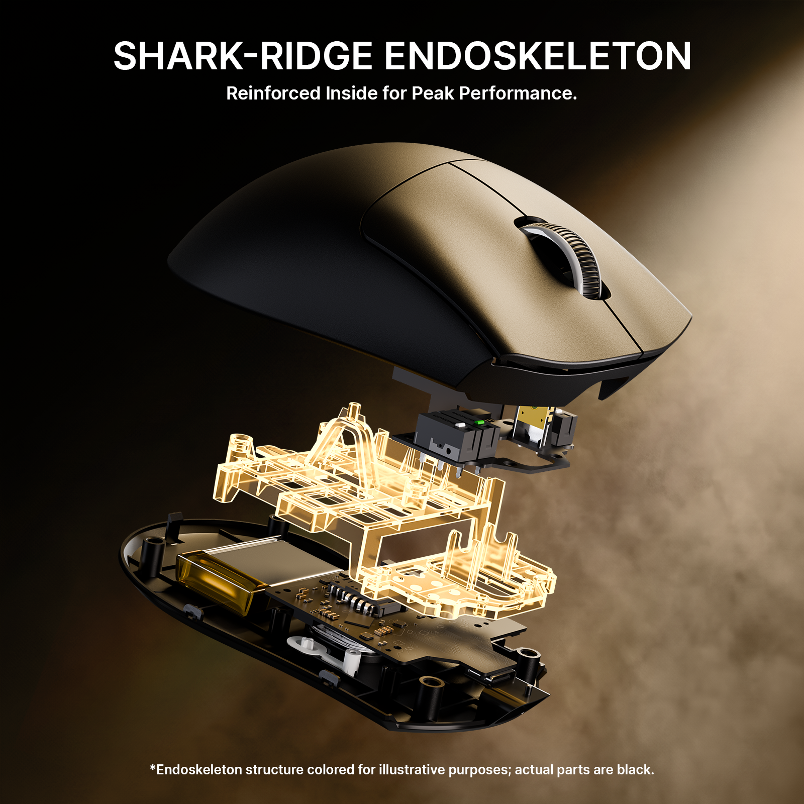 ATTACK SHARK V8 Ultra-Lichte Ergonomische Draadloze Gaming Muis