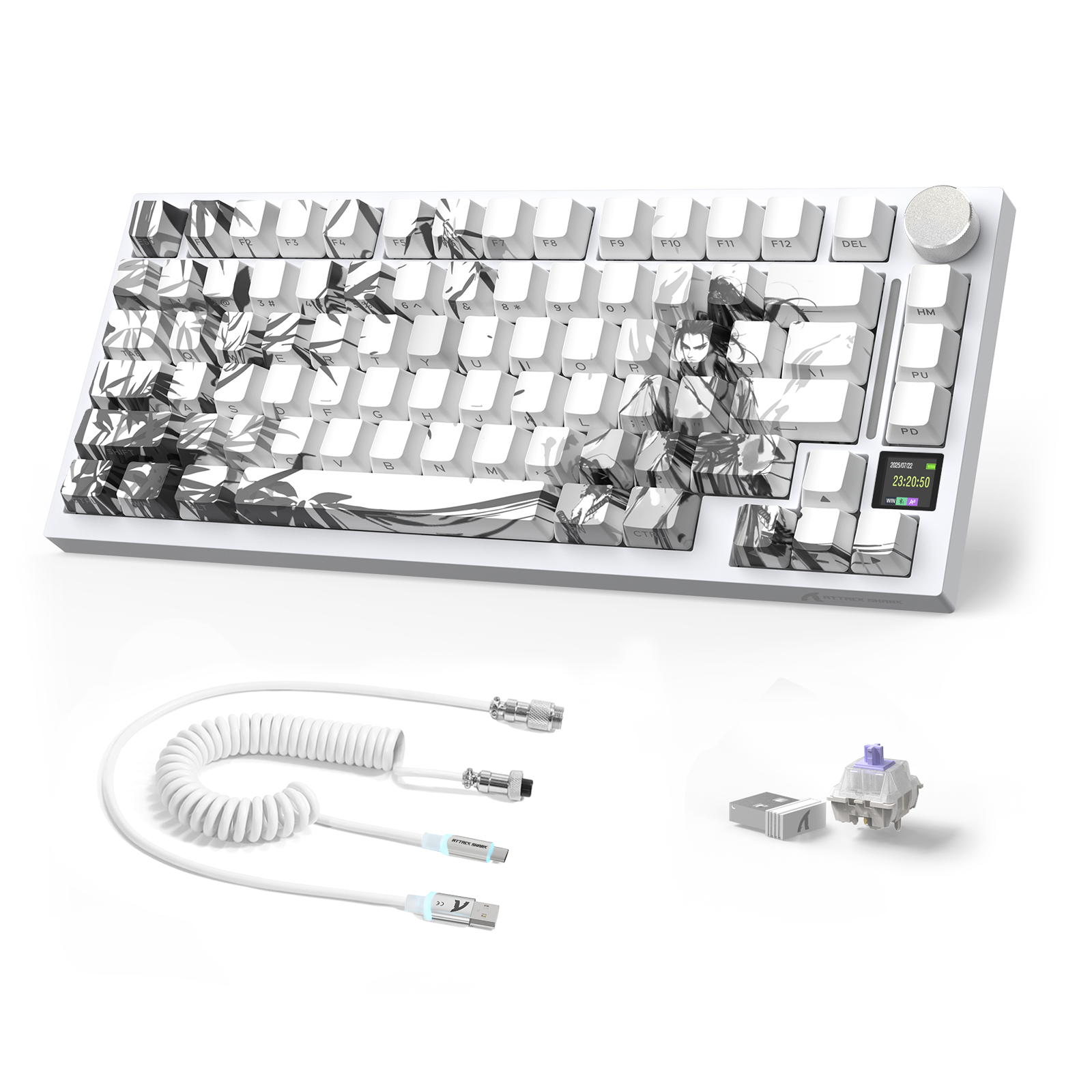 ATTACK SHARK X820ULTRA Mechanisch Toetsenbord met C01ULTRA Opgerolde Kabel
