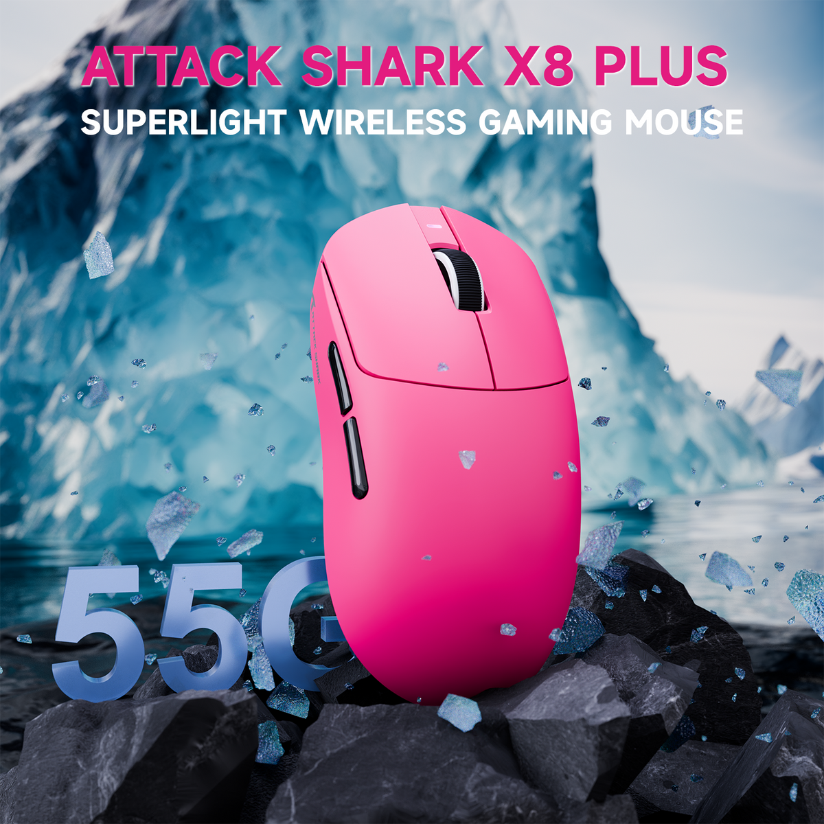 ATTACK SHARK X8 PLUS draadloze gamingmuis met drie modi en C06 ULTRA-kabel
