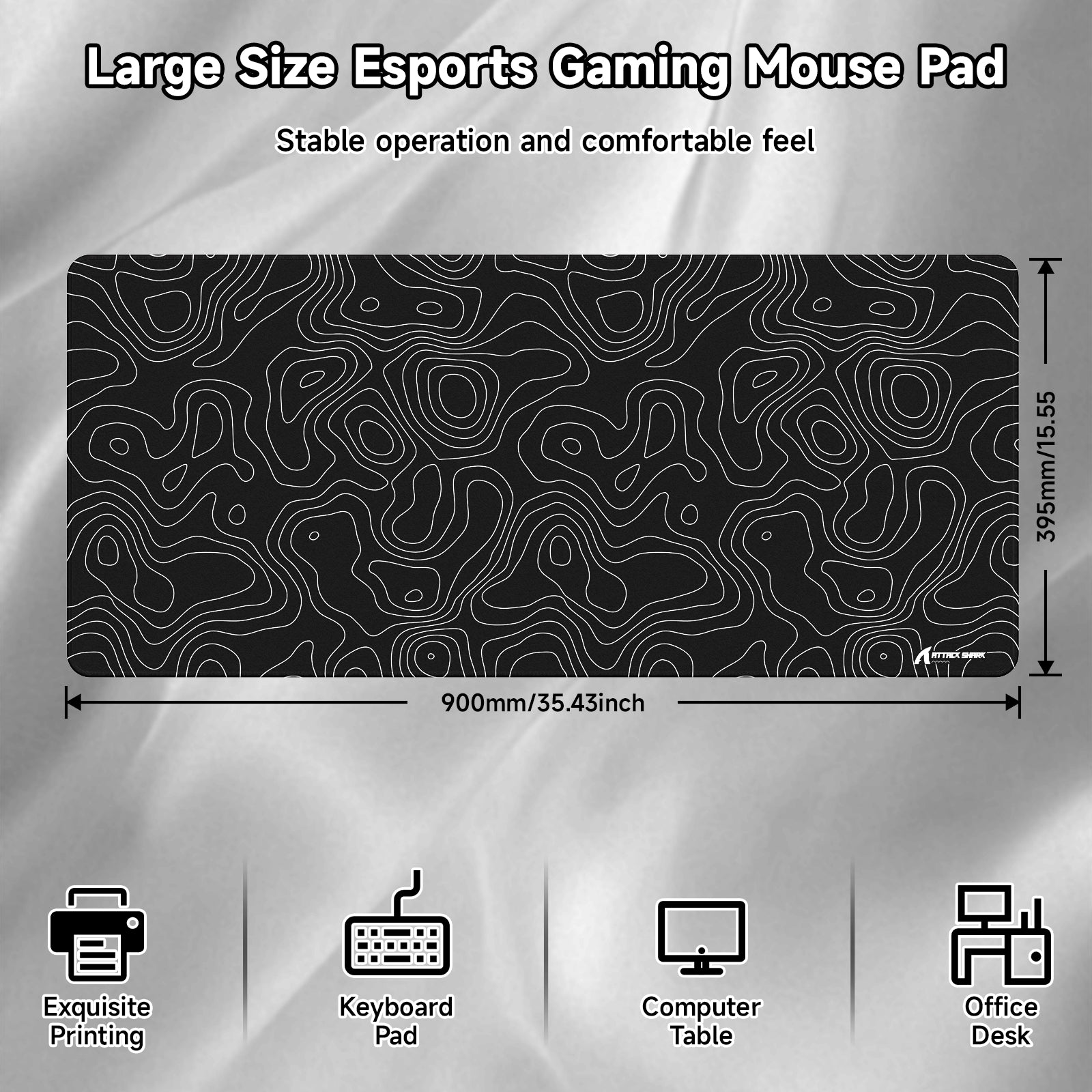 ATTACK SHARK CM02PRO eSport Gaming Muismat (900x400x4 MM)