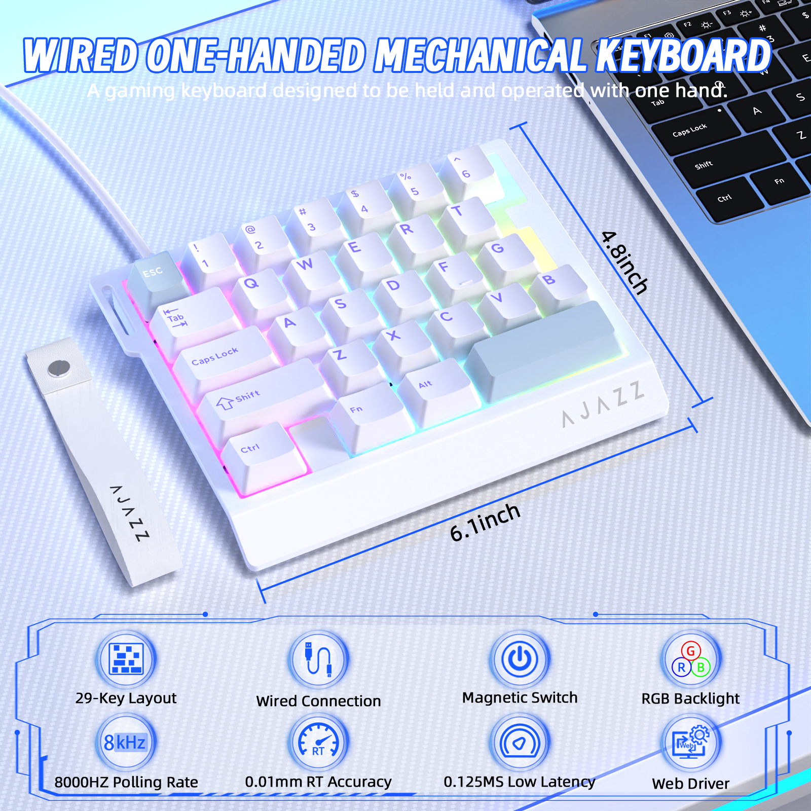 ATTACK SHARK X AJAZZ AK029 Bedraad Eenhandig Gaming Toetsenbord
