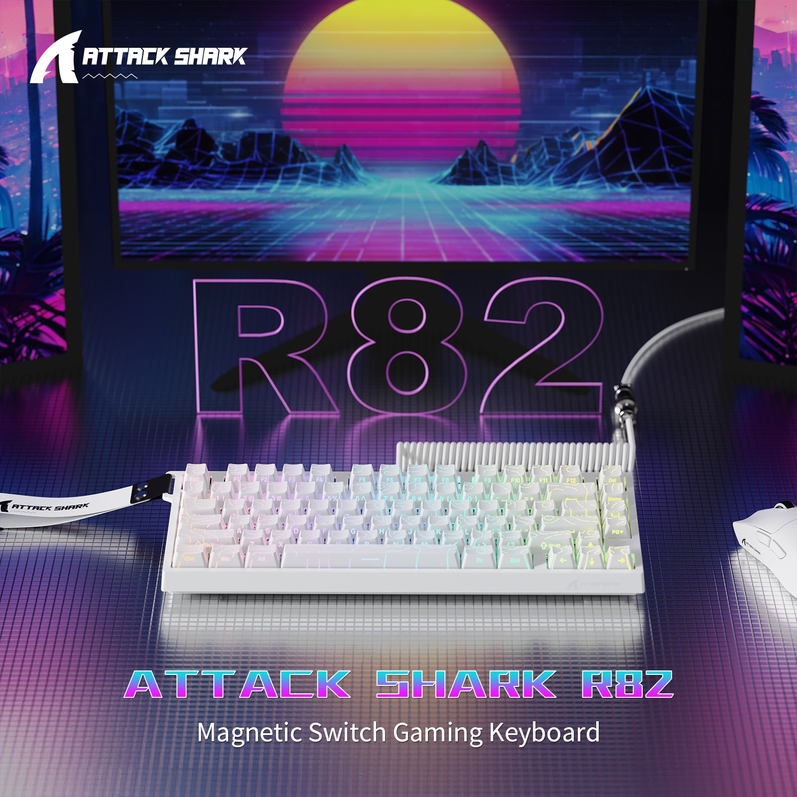 ATTACK SHARK R82 HE Bedraad 75% Gaming Toetsenbord met C01ULTRA LED Kabel