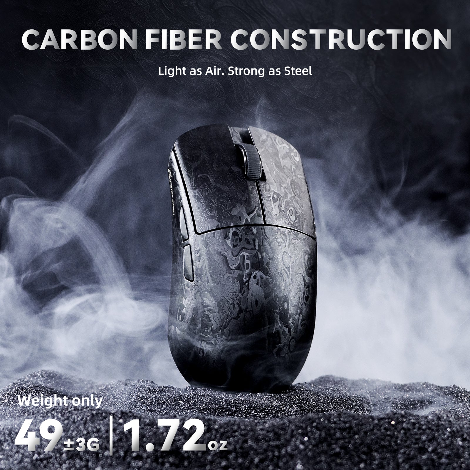 ATTACK SHARK R11 ULTRA Carbon Fiber Draadloze 8K PAW3950MAX Gaming Muis met C06 Ultra LED Kabel
