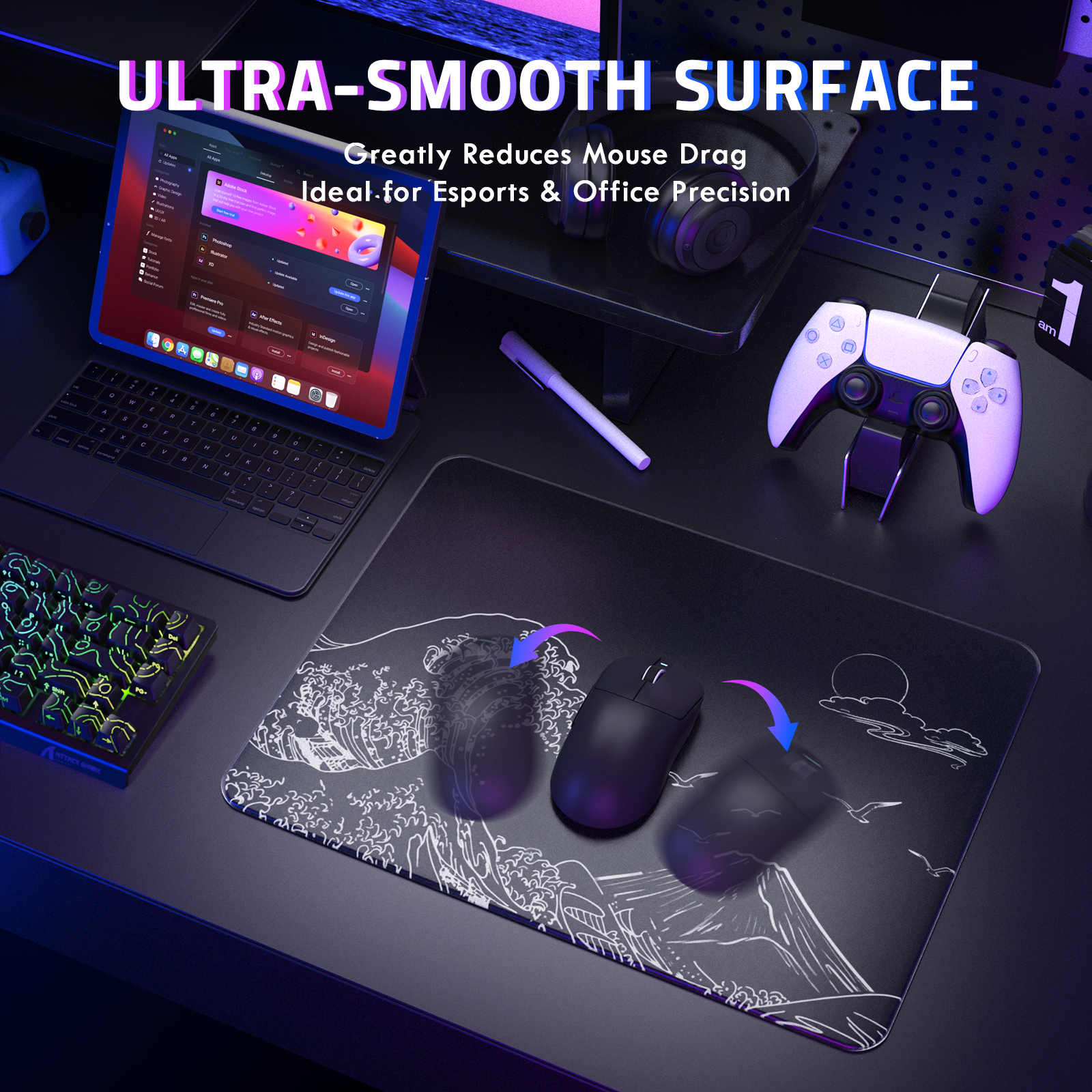ATTACK SHARK CM05 Gehard Glas Gaming Muismat