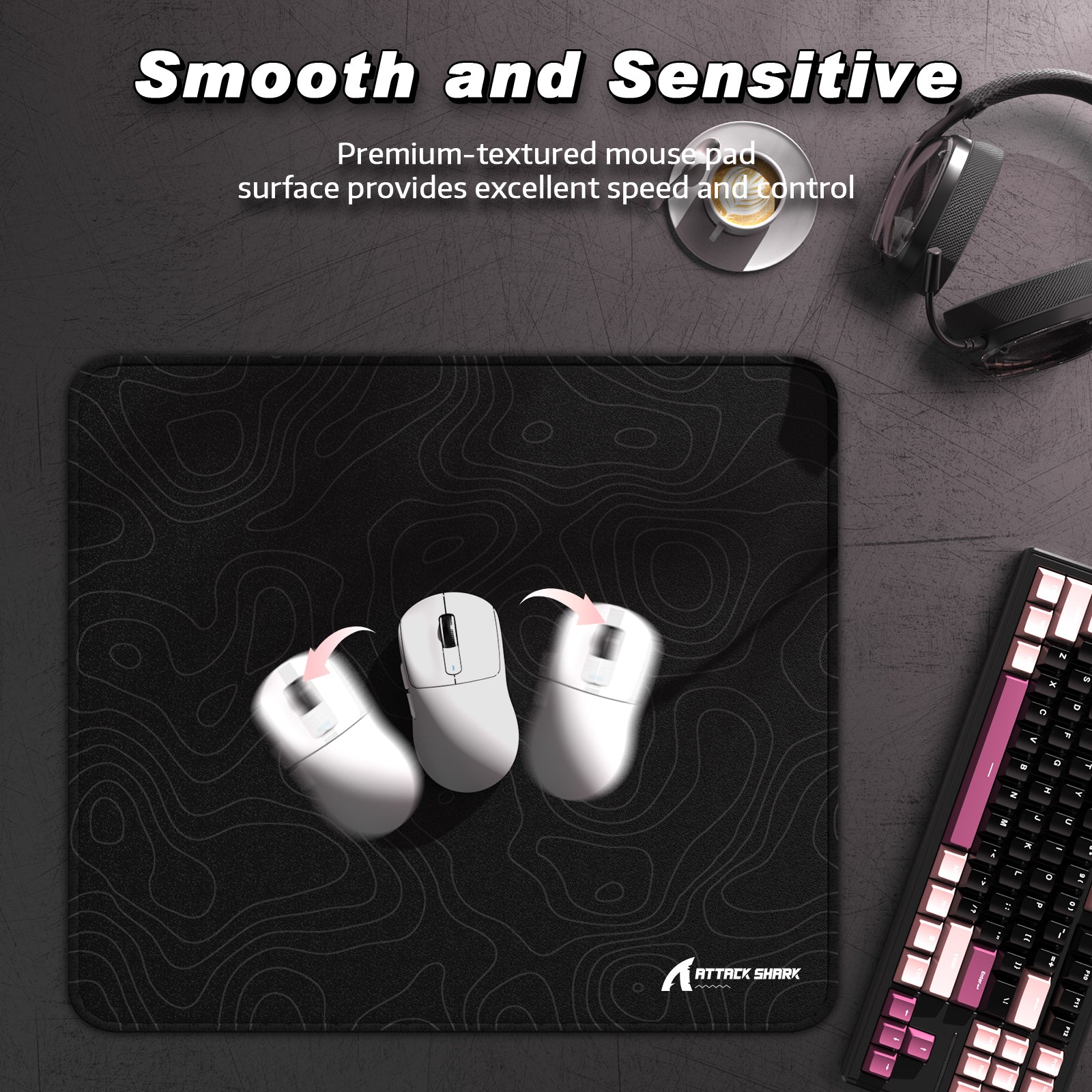 ATTACK SHARK CM02 eSport Gaming Muismat (450x400x4 MM)