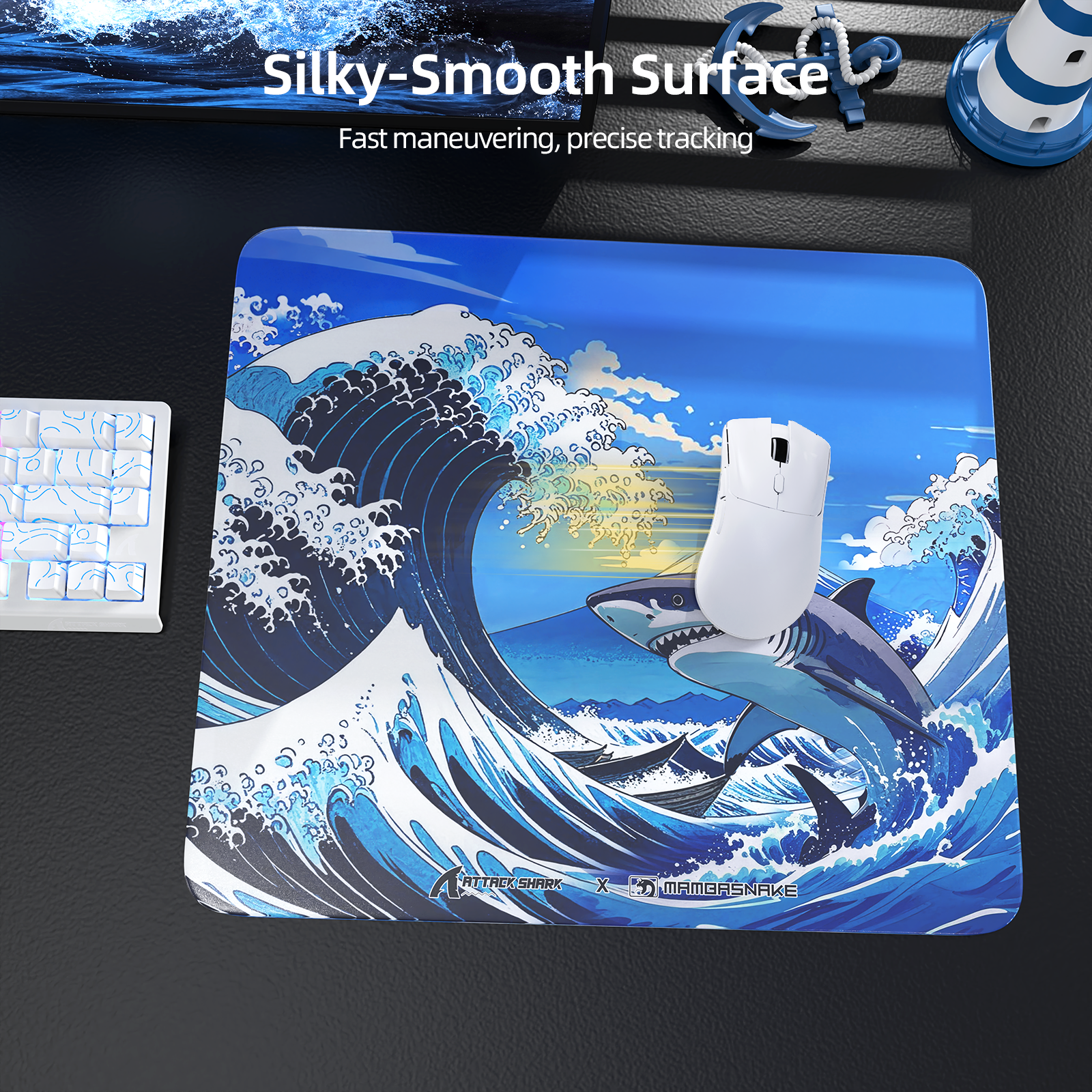 ATTACK SHARK CM05 Gehard Glas Gaming Muismat