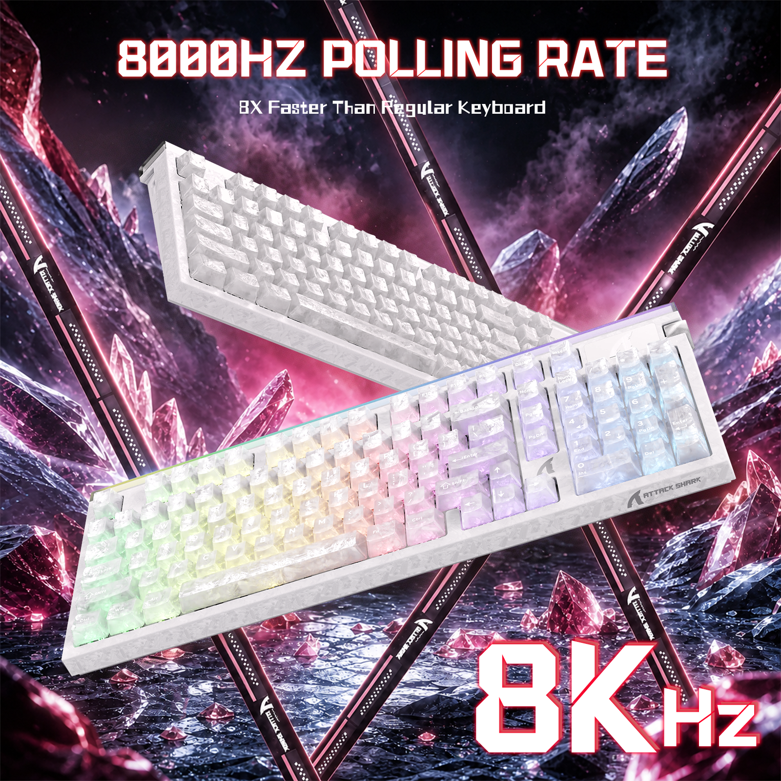 ATTACK SHARK R98 HE Carbon Fiber Bedraad Sneltoets Magnetische Schakelaar Toetsenbord Met C01 Ultra RGB Opgerolde Kabel