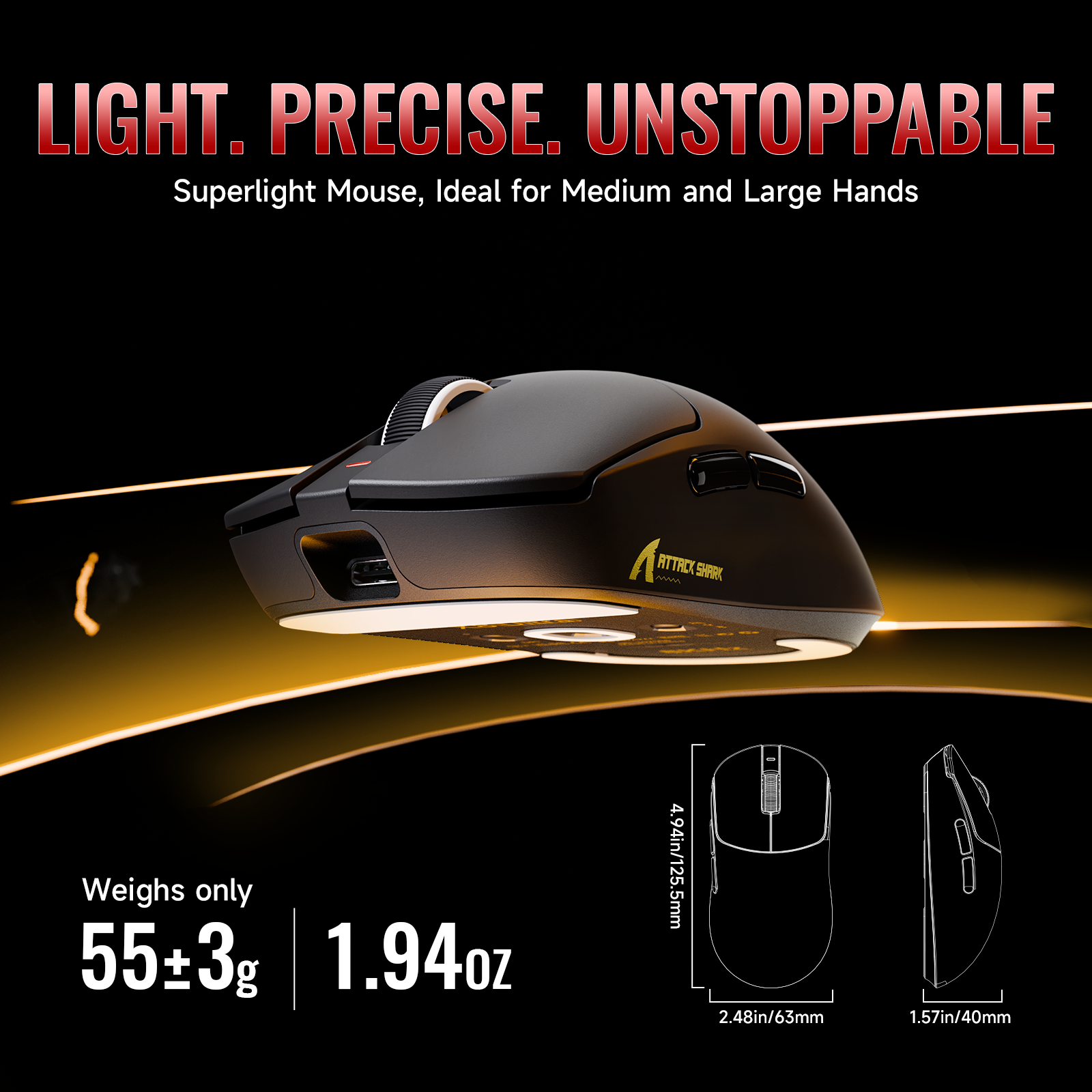 ATTACK SHARK X8 Serie Driemodi Lichtgewicht Draadloze Gaming Muis