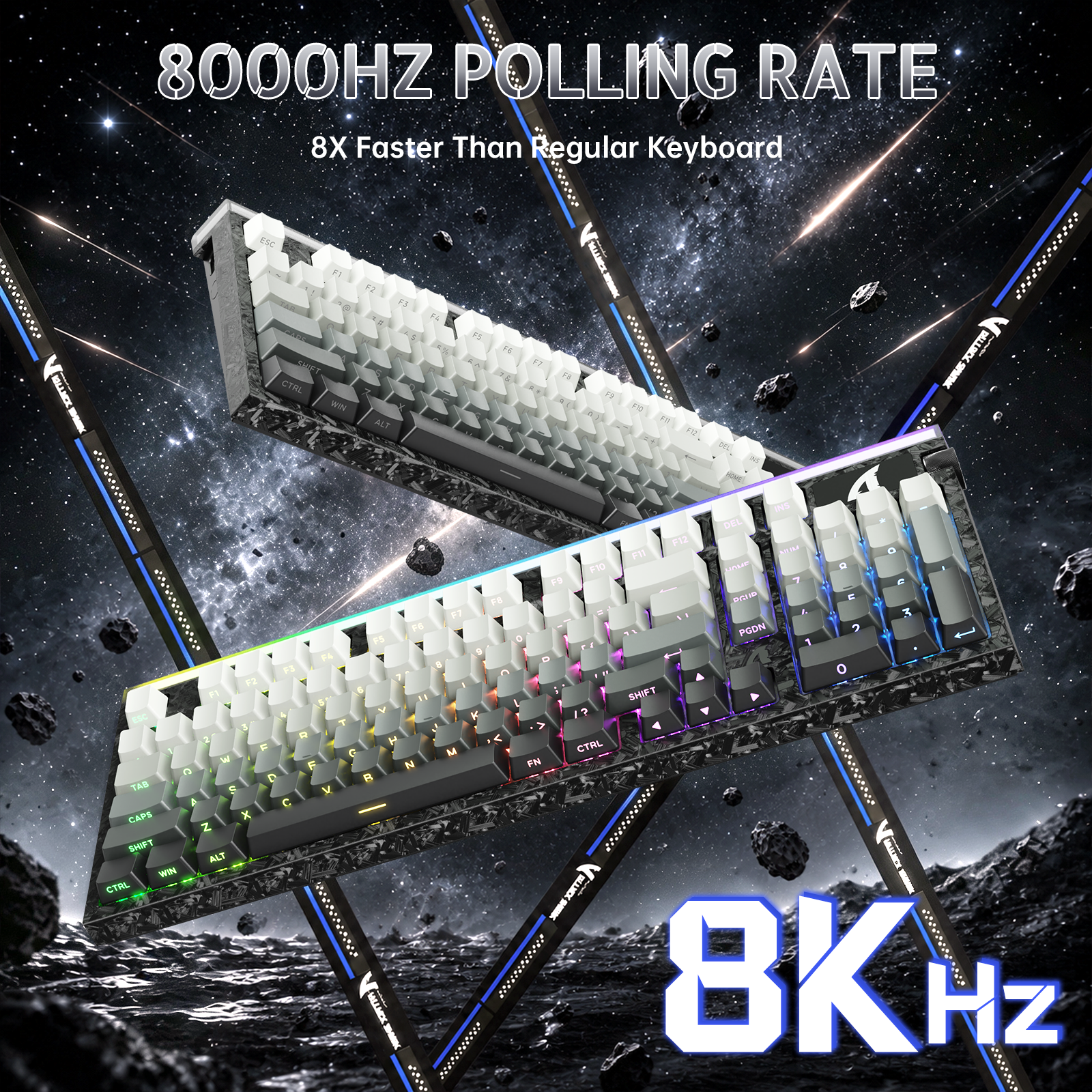 ATTACK SHARK R98 HE Carbon Fiber Bedraad Sneltoets Magnetische Schakelaar Toetsenbord Met C01 Ultra RGB Opgerolde Kabel