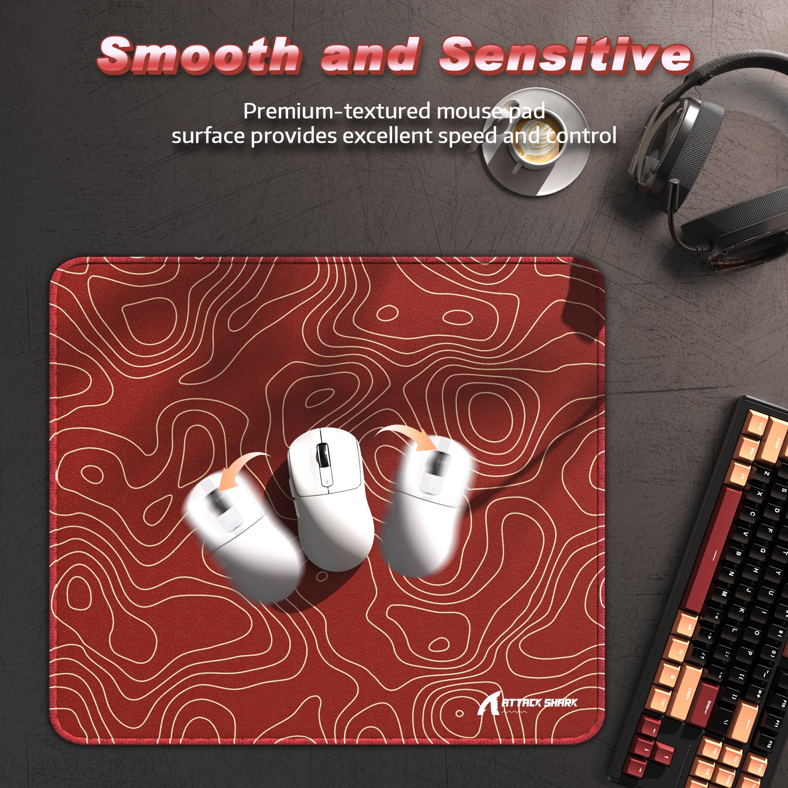 ATTACK SHARK CM02 eSport Gaming Muismat (450x400x4 MM)