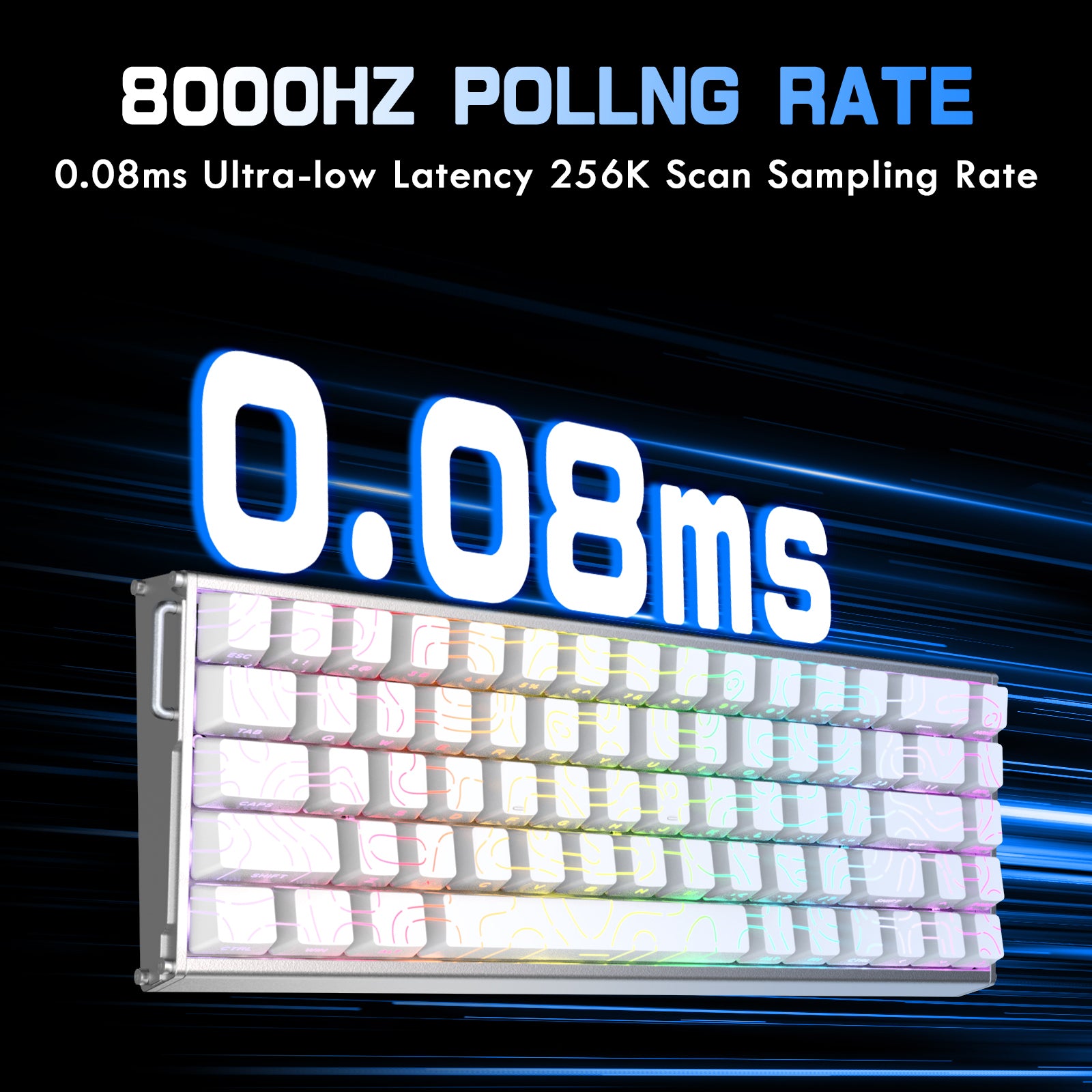 ATTACK SHARK X68MAX HE Rapid Trigger CNC Aluminium Toetsenbord Magnetische Schakelaar met C01Ultra RGB Opgerolde Kabel