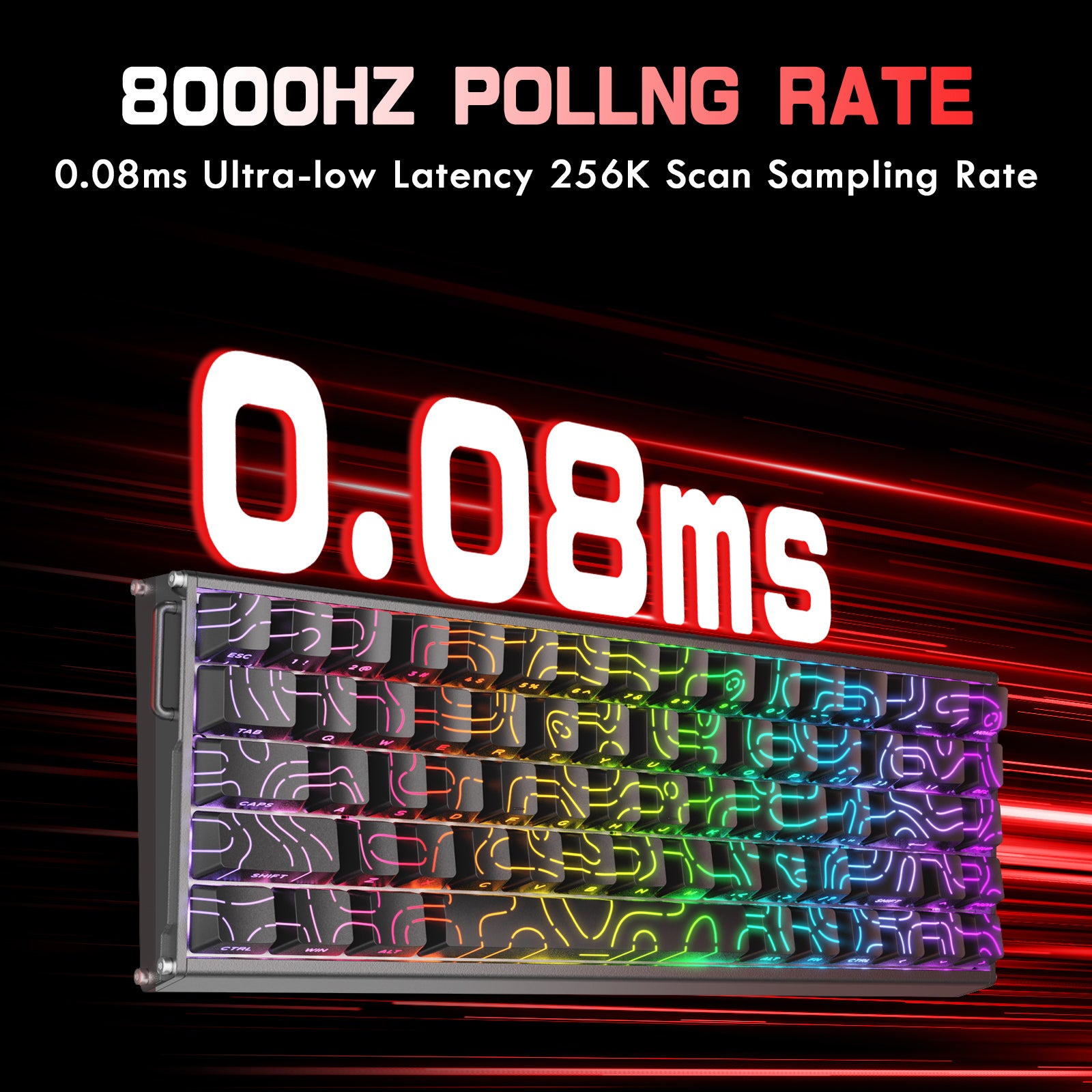 ATTACK SHARK X68MAX HE Rapid Trigger CNC Aluminium Toetsenbord Magnetische Schakelaar met C01Ultra RGB Opgerolde Kabel