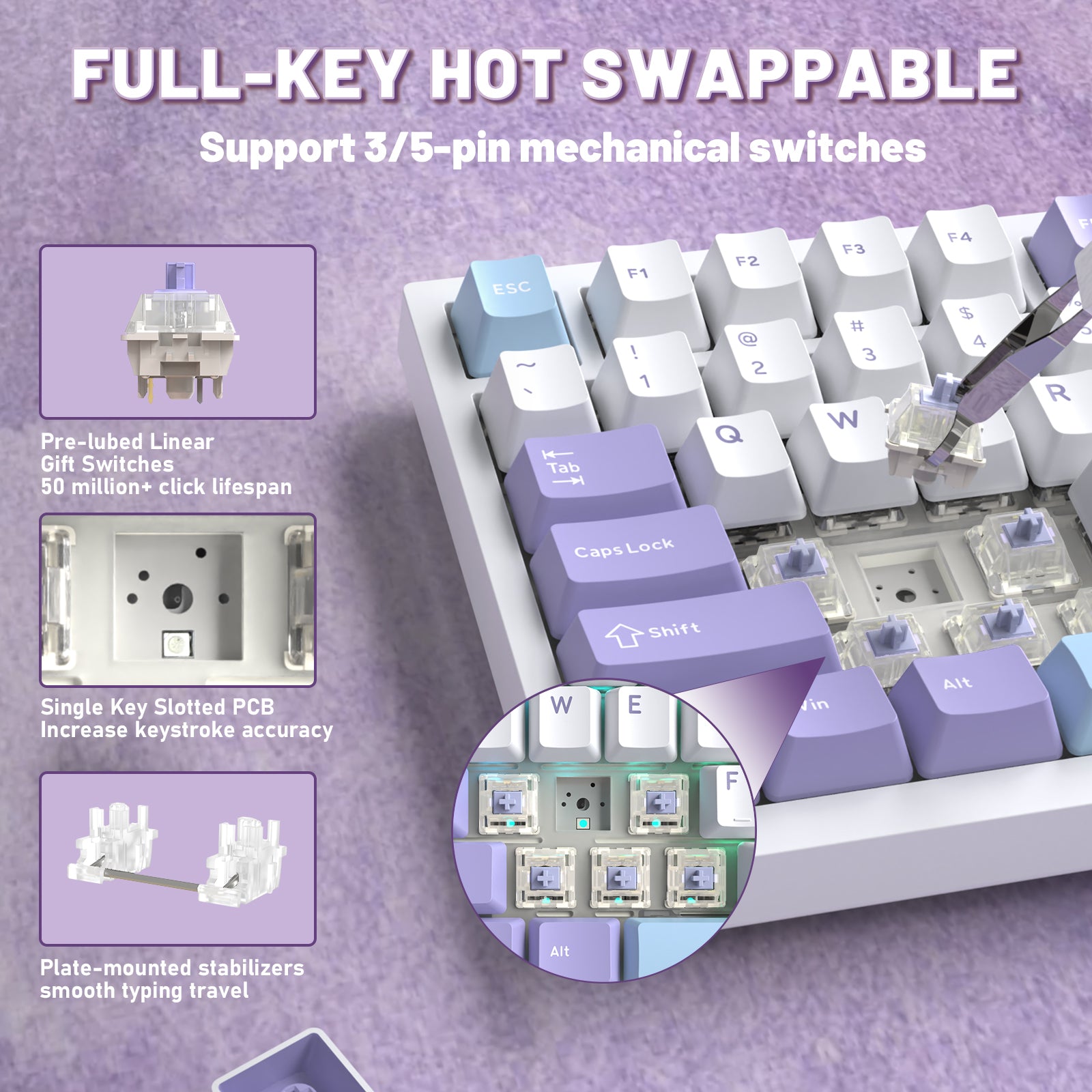 ATTACK SHARK X820ULTRA Mechanical Keyboard with C01ULTRA Coiled Cable