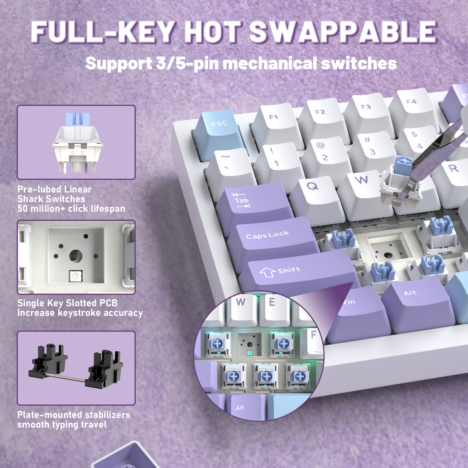 ATTACK SHARK X820ULTRA Mechanical Keyboard with C01ULTRA Coiled Cable