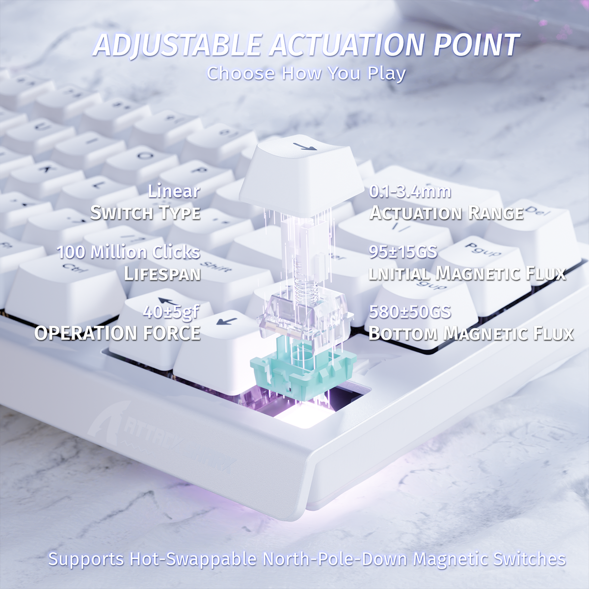 ATTACK SHARK X68 HE Snelle Trigger Toetsenbord Magnetische Schakelaar