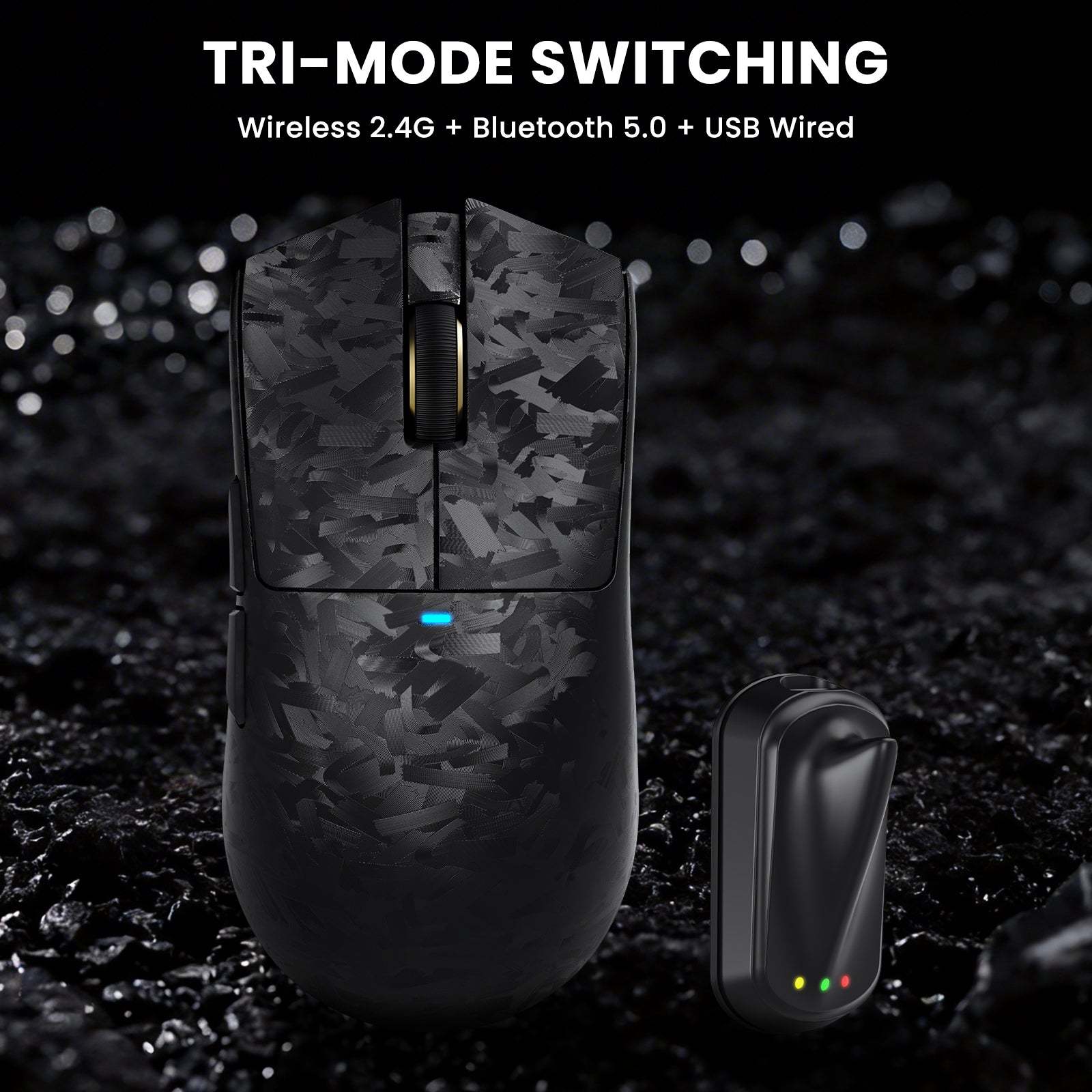 ATTACK SHARK R68 HE & X11 ULTRA Carbon Fiber Gaming Bundel met C01 ULTRA Opgerolde Kabel