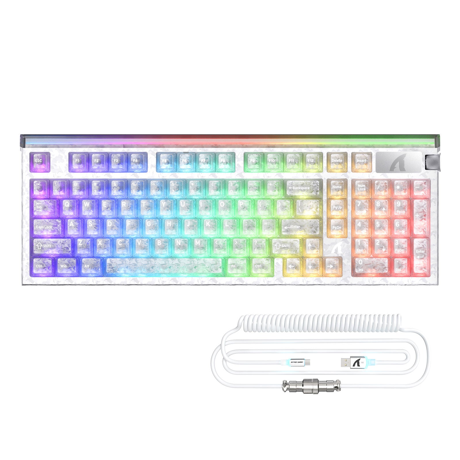 ATTACK SHARK R98 HE Carbon Fiber Bedraad Sneltoets Magnetische Schakelaar Toetsenbord Met C01 Ultra RGB Opgerolde Kabel