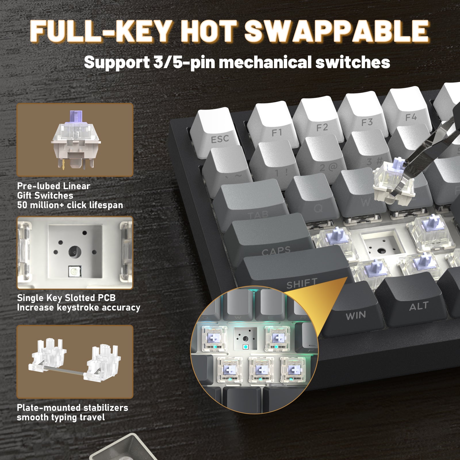 ATTACK SHARK X820ULTRA Mechanical Keyboard with C01ULTRA Coiled Cable