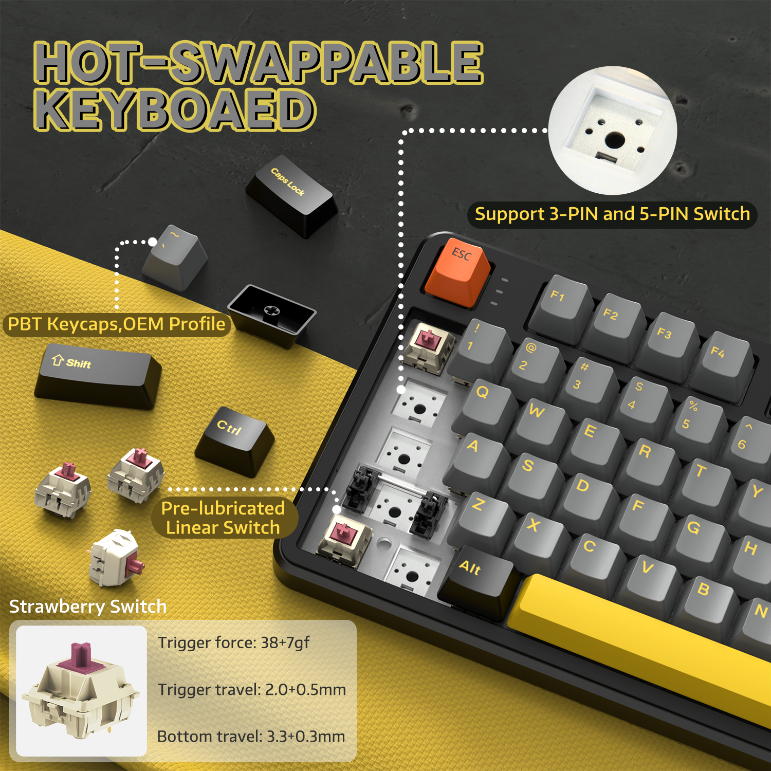 ATTACK SHARK X87 Tri-mode Gasket Mechanical Keyboard