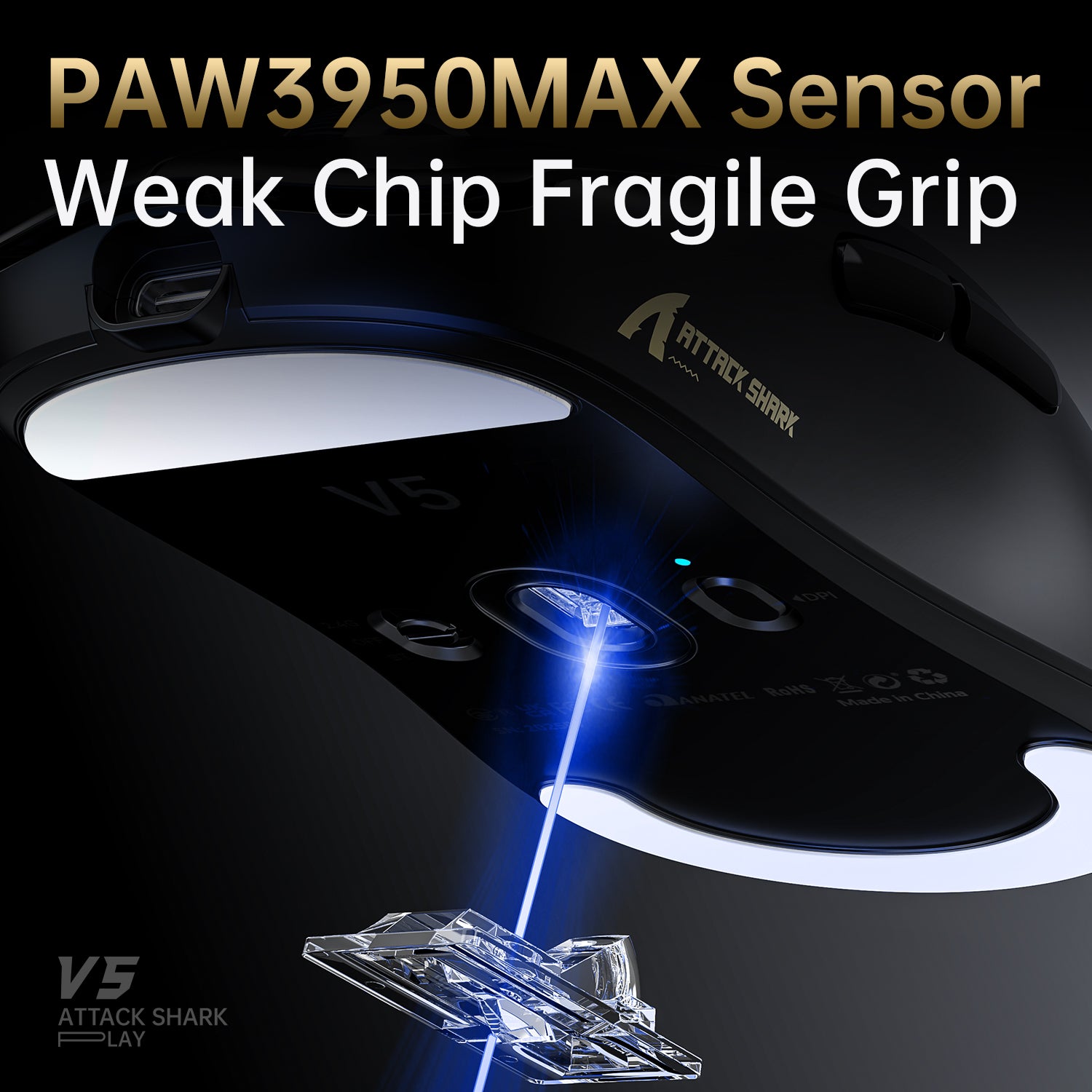 ATTACK SHARK V5 Ultra-Lichte Driemodi Gaming Muis