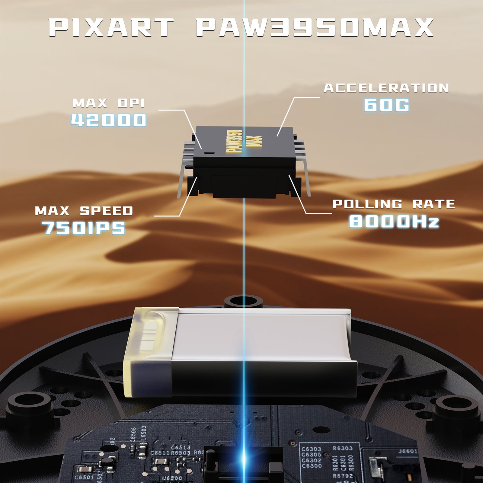 ATTACK SHARK V5 8KHz Draadloze PAW3950MAX Gaming Muis met C06 Ultra Kabel