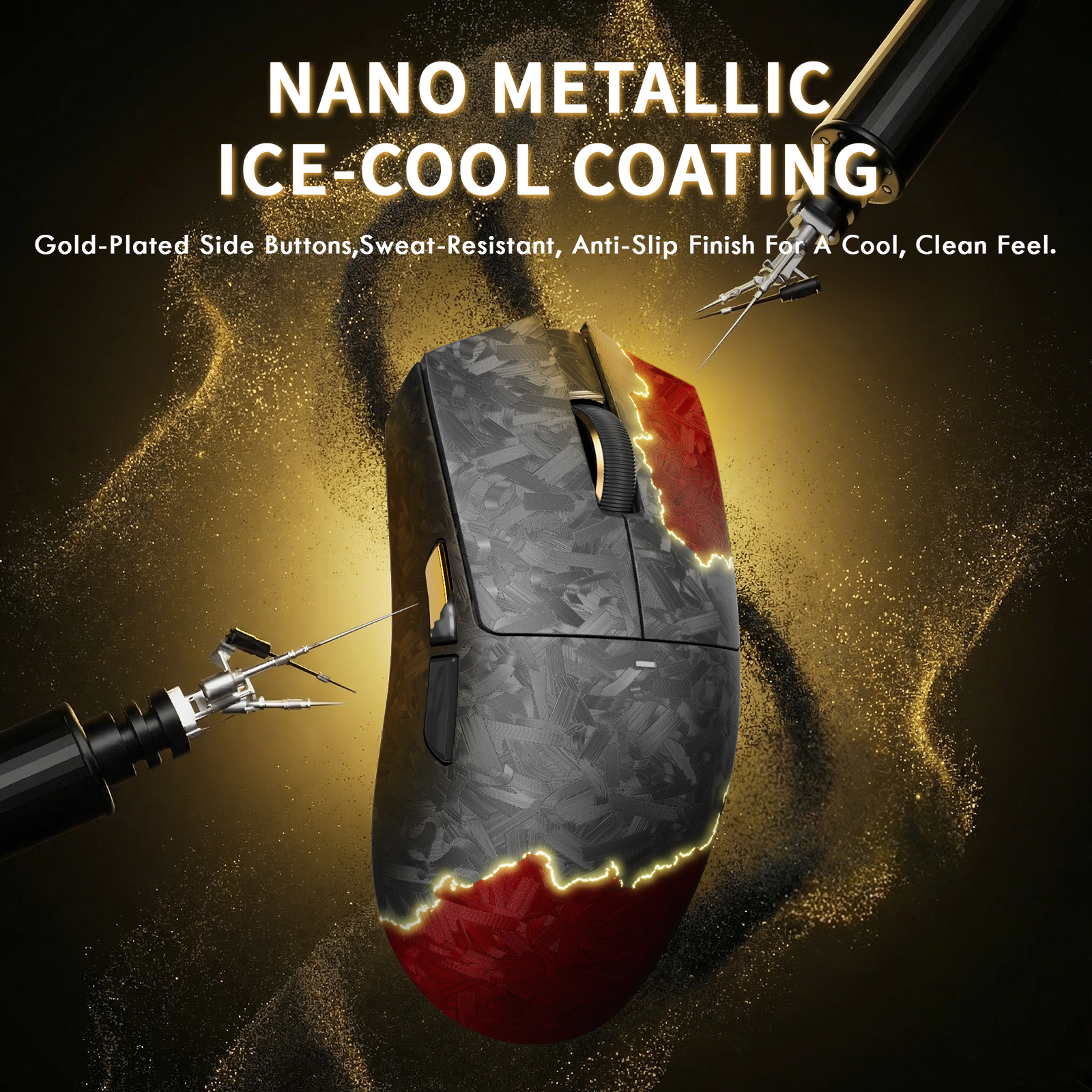 ATTACK SHARK X11 ULTRA Carbon Fiber Wireless Gaming Mouse With C06 Ultra LED Cable