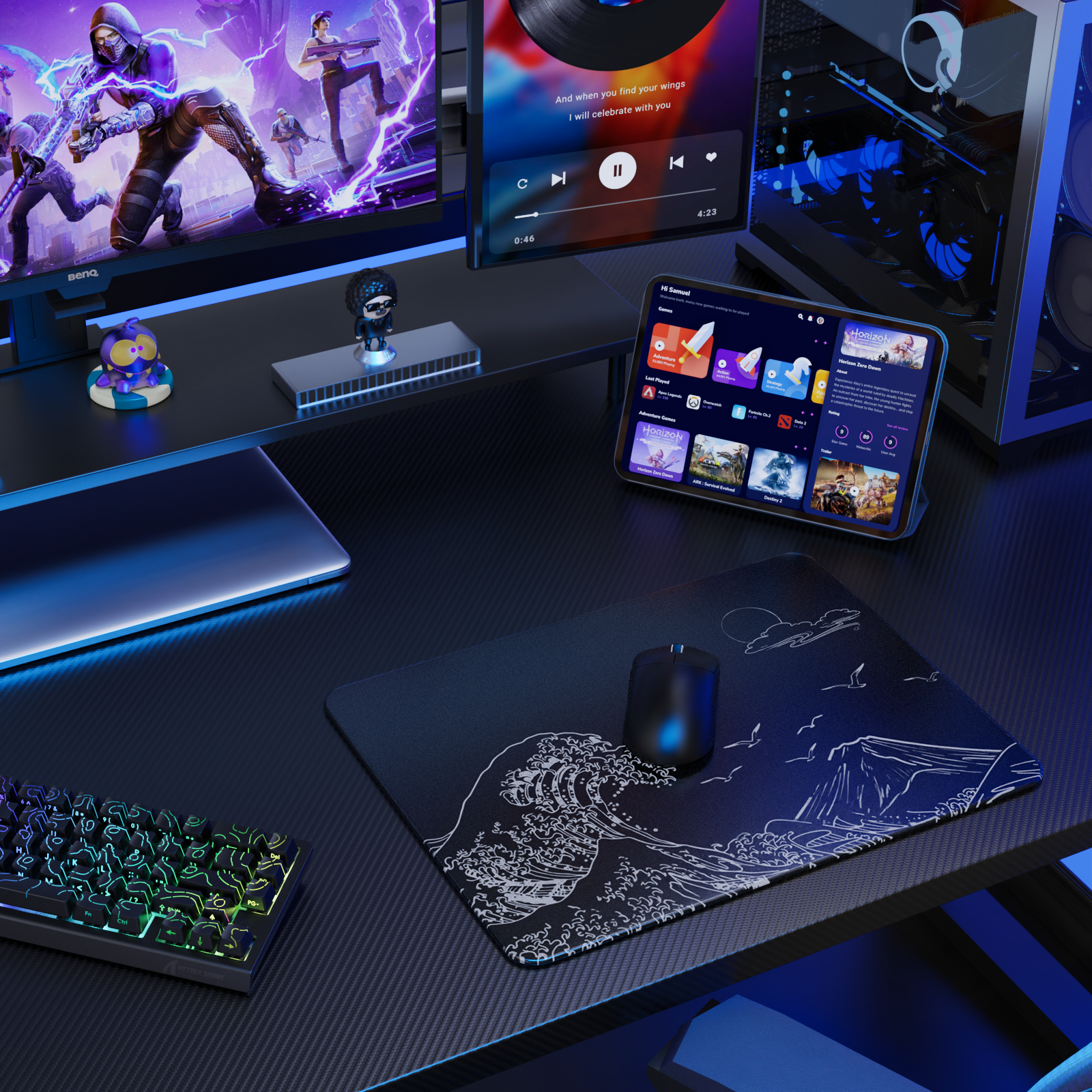 ATTACK SHARK CM05 Gehard Glas Gaming Muismat