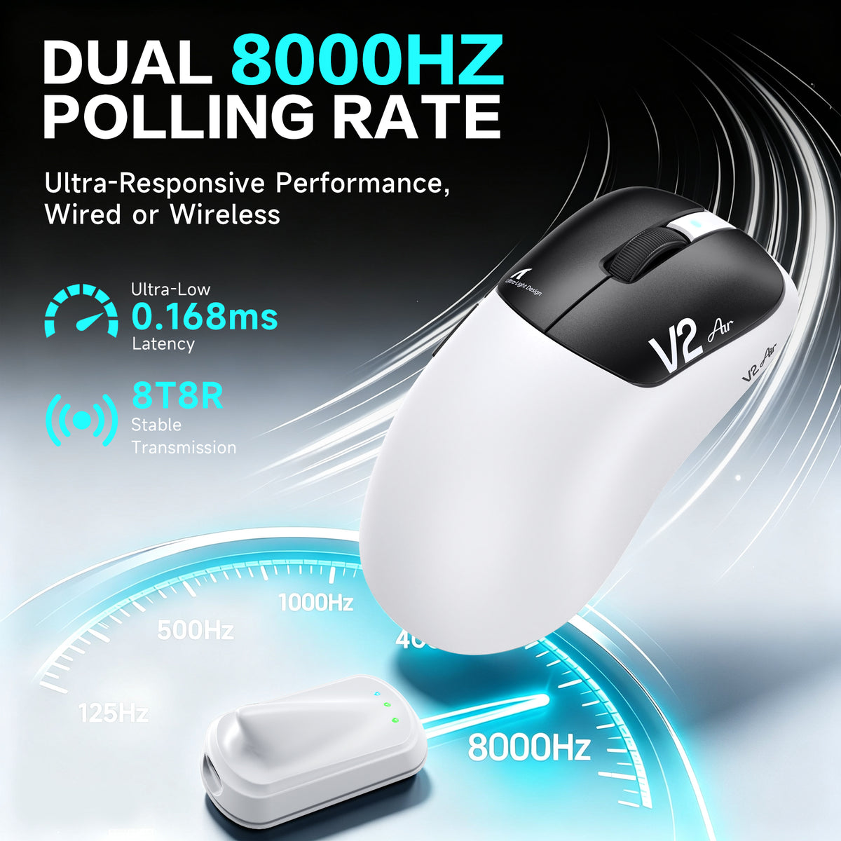 ATTACK SHARK V2 AIR PAW3955MAX ergonomische draadloze gamingmuis