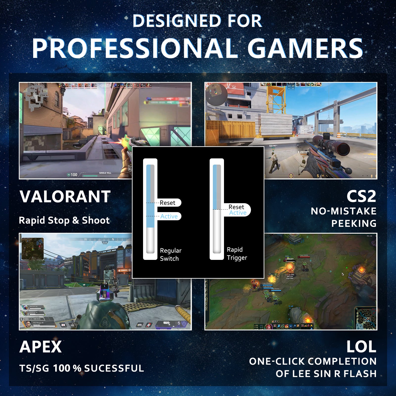 ATTACK SHARK X65 HE Gaming Keyboard for FPS games, Rapid Trigger