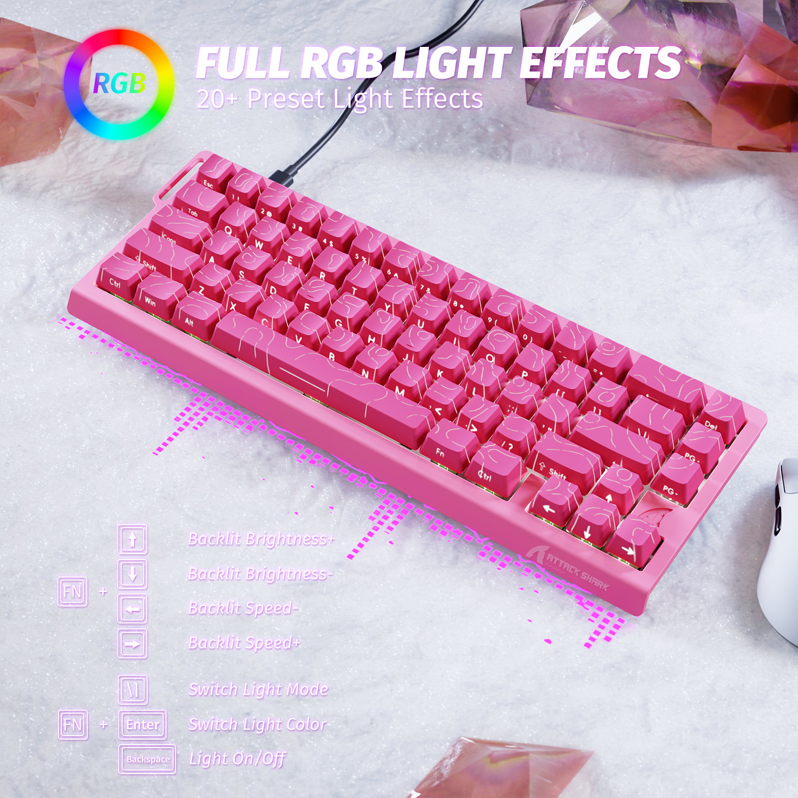 ATTACK SHARK X68 HE Snelle Trigger Toetsenbord Magnetische Schakelaar