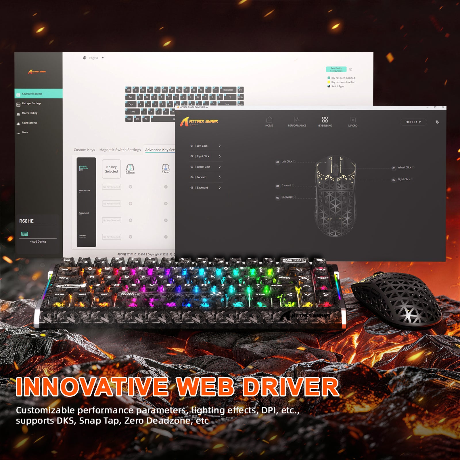 ATTACK SHARK R68 HE & R5 ULTRA Carbon Fiber Gaming Bundel