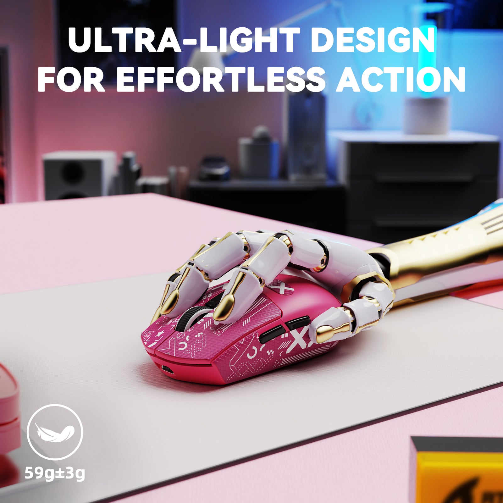 ATTACK SHARK G3PRO Tri-mode Draadloze Gaming Muis met Oplaad Dock 25000 DPI Ultra Lichtgewicht