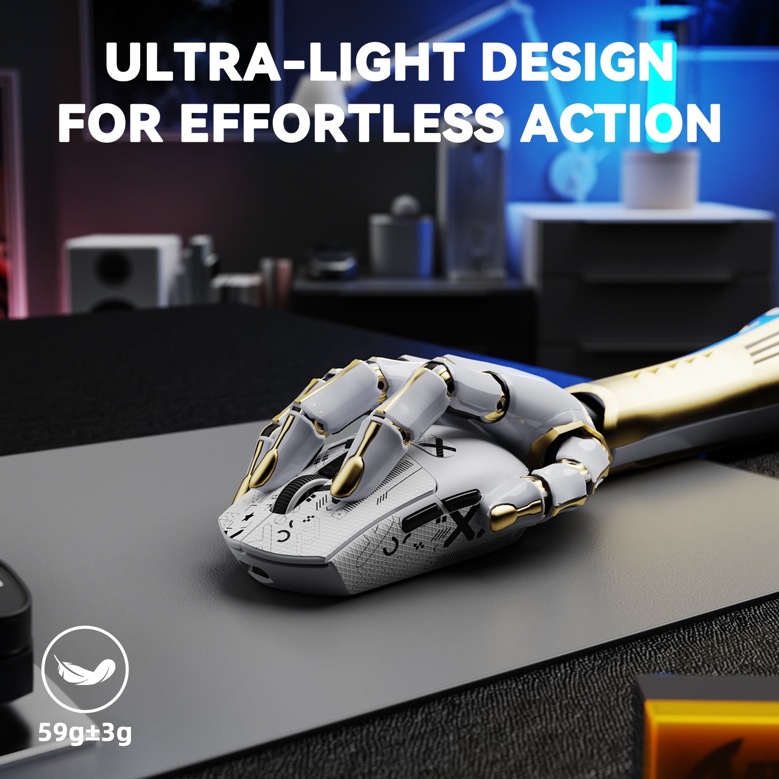 ATTACK SHARK G3PRO Tri-mode Draadloze Gaming Muis met Oplaad Dock 25000 DPI Ultra Lichtgewicht