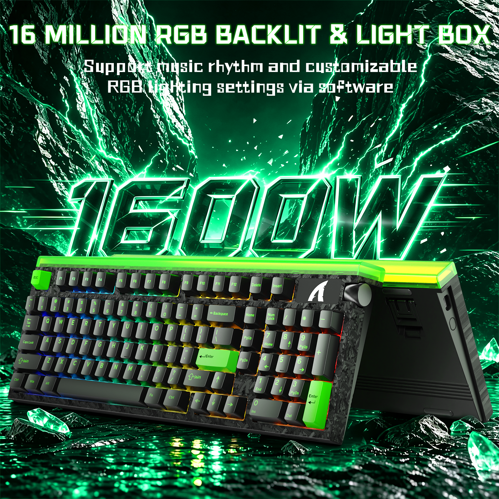ATTACK SHARK R98 HE Carbon Fiber Bedraad Sneltoets Magnetische Schakelaar Toetsenbord Met C01 Ultra RGB Opgerolde Kabel