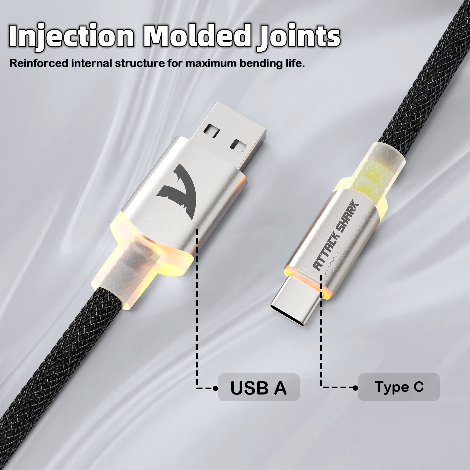 ATTACK SHARK C01ULTIMATE Opgerolde Kabel voor 8KHz Magnetisch Toetsenbord