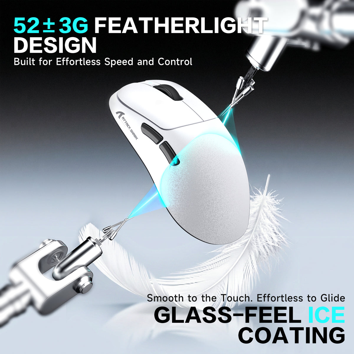ATTACK SHARK V2 AIR PAW3955MAX ergonomische draadloze gamingmuis