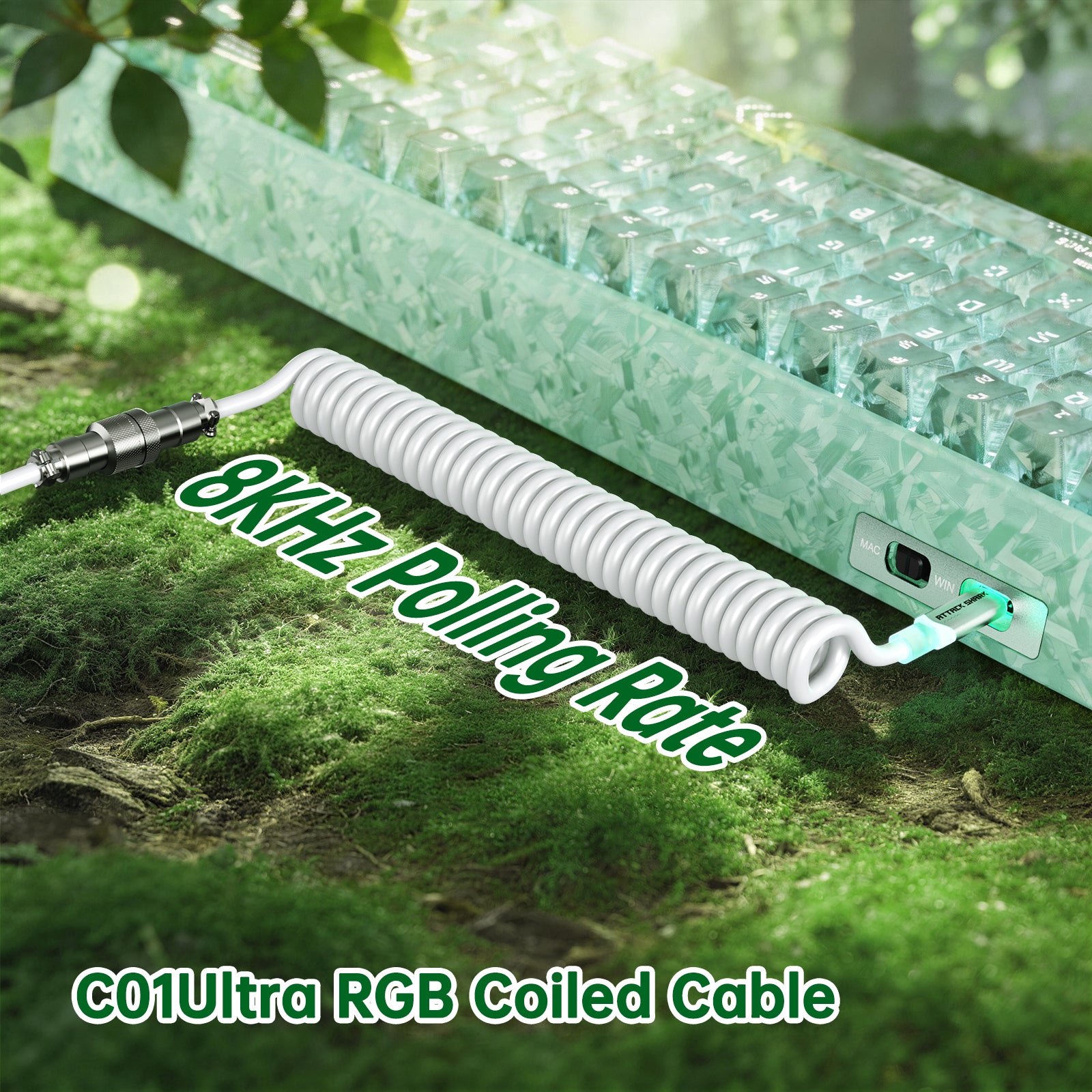 ATTACK SHARK R68 HE Carbon Fiber Wired Rapid Trigger Magnetic Switch Keyboard With C01 Ultra RGB Coiled Cable