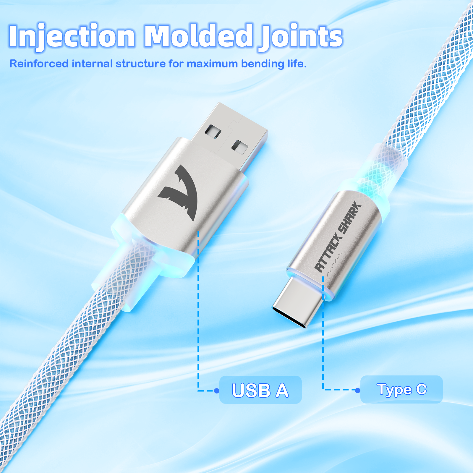 ATTACK SHARK C01ULTIMATE Opgerolde Kabel voor 8KHz Magnetisch Toetsenbord