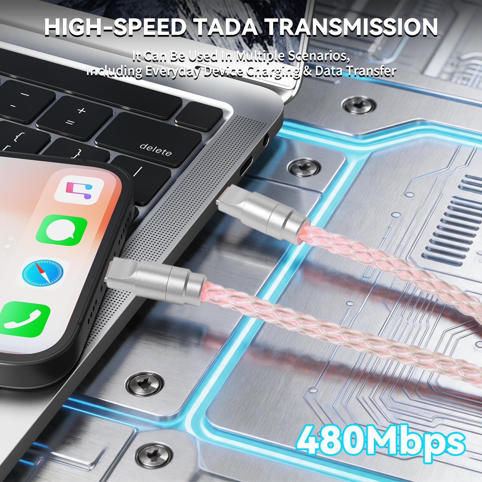 ATTACK SHARK C07 PRO 2-In-1 Type C Kabel voor 8KHz Gaming Toetsenbord/Muis