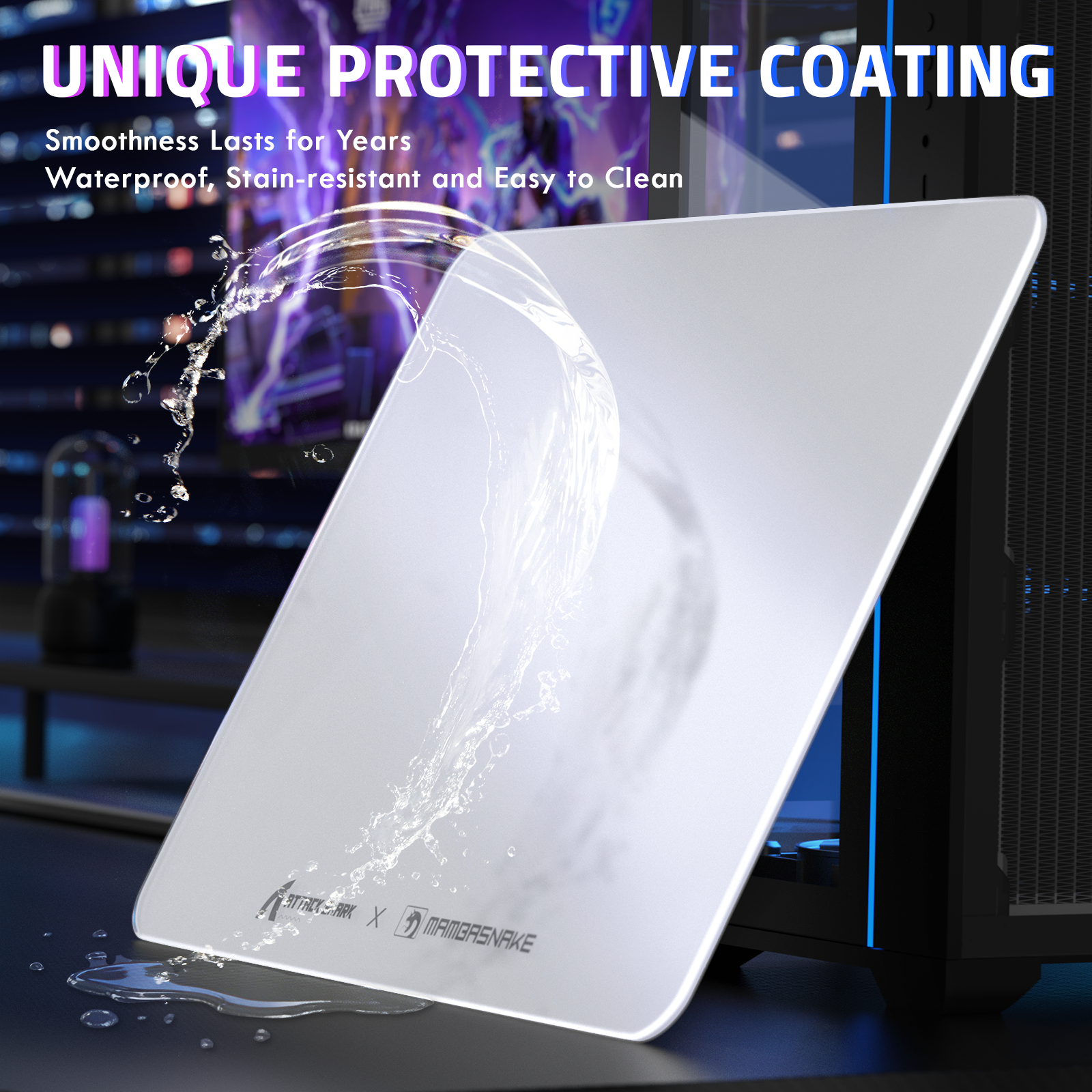 ATTACK SHARK CM05 Gehard Glas Gaming Muismat