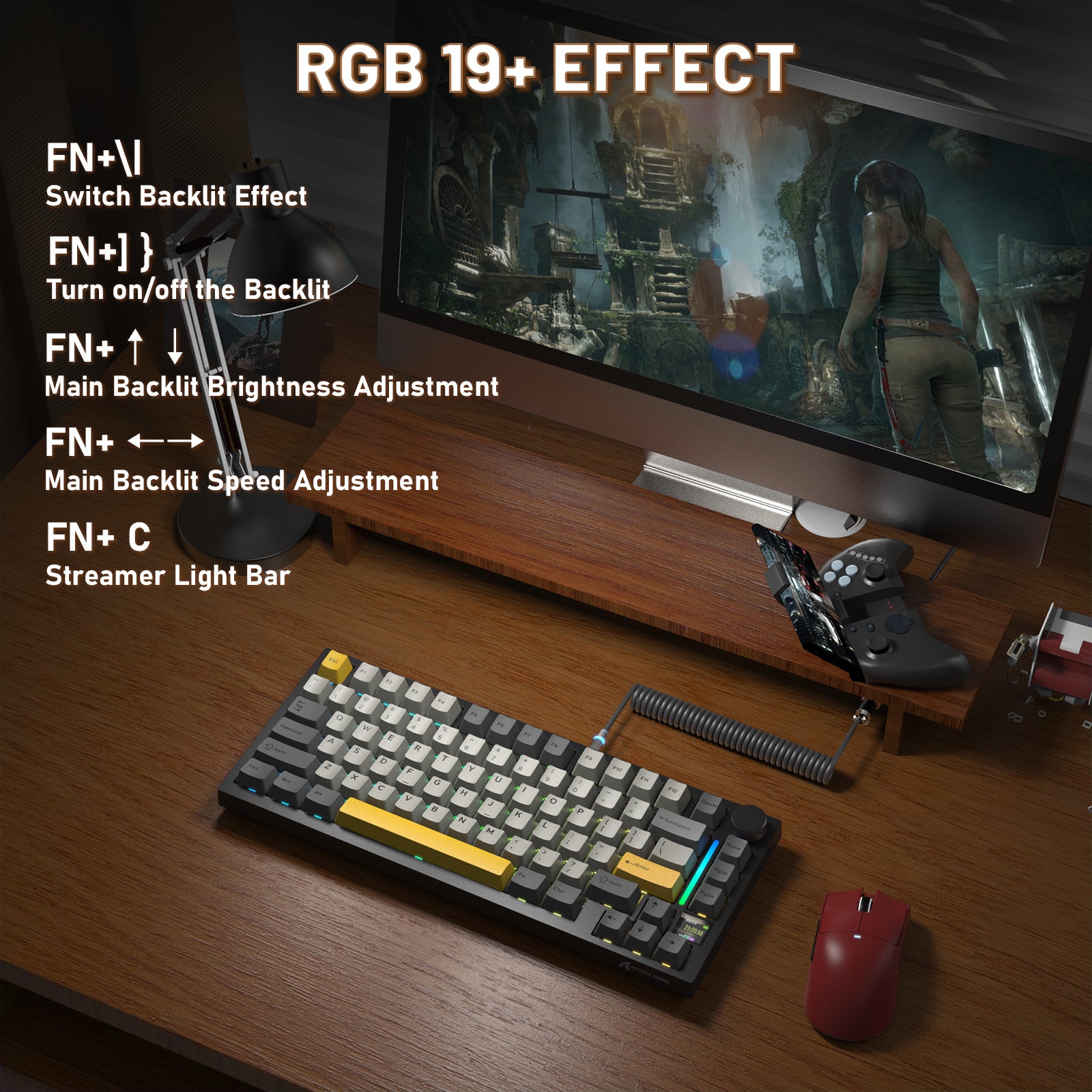 ATTACK SHARK X820ULTRA Mechanical Keyboard with C01ULTRA Coiled Cable