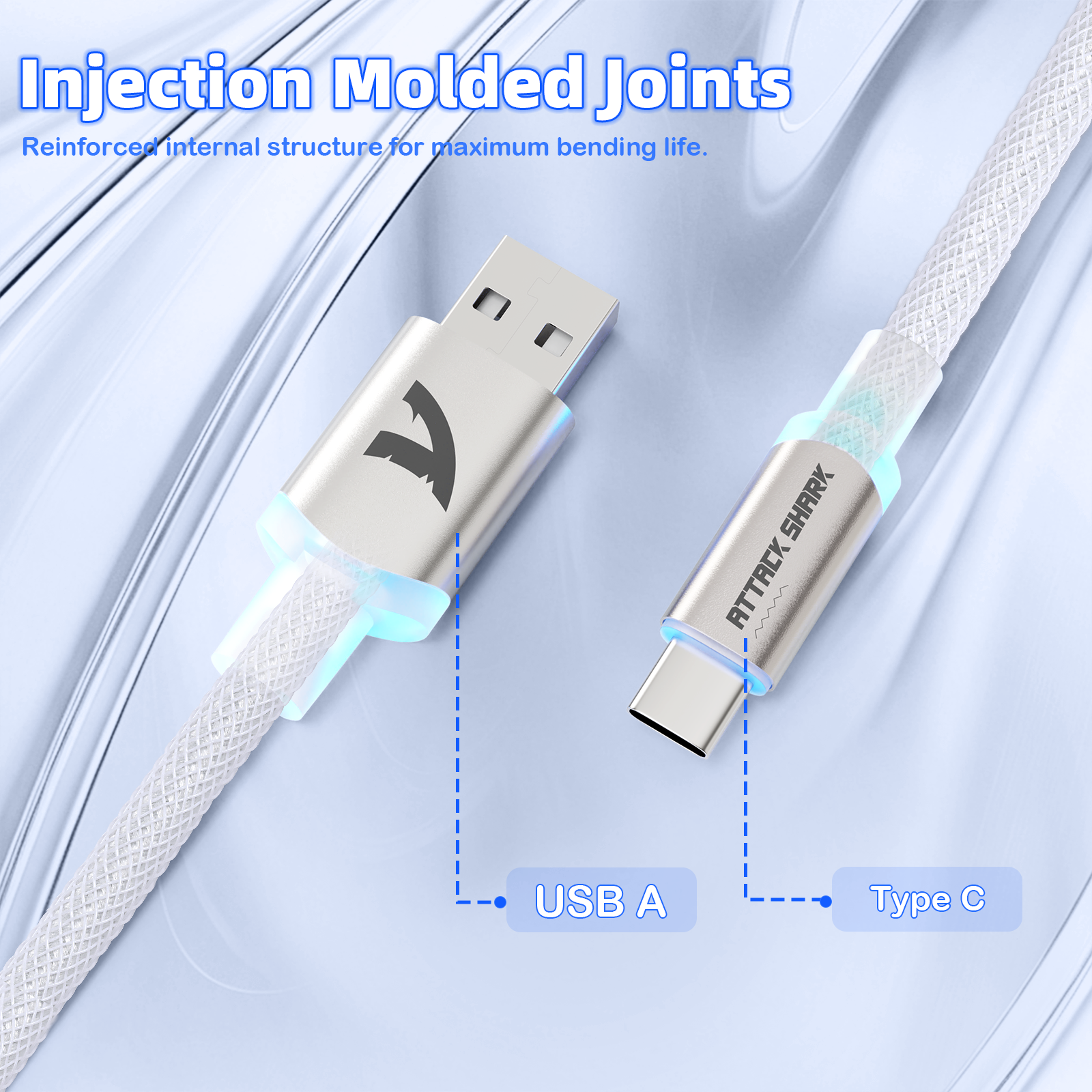 ATTACK SHARK C01ULTIMATE Opgerolde Kabel voor 8KHz Magnetisch Toetsenbord