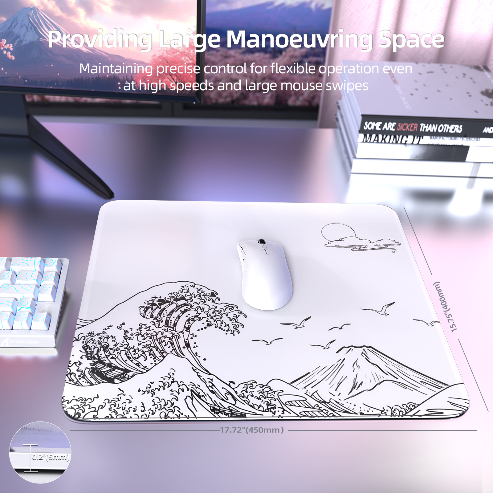 ATTACK SHARK CM05 Gehard Glas Gaming Muismat