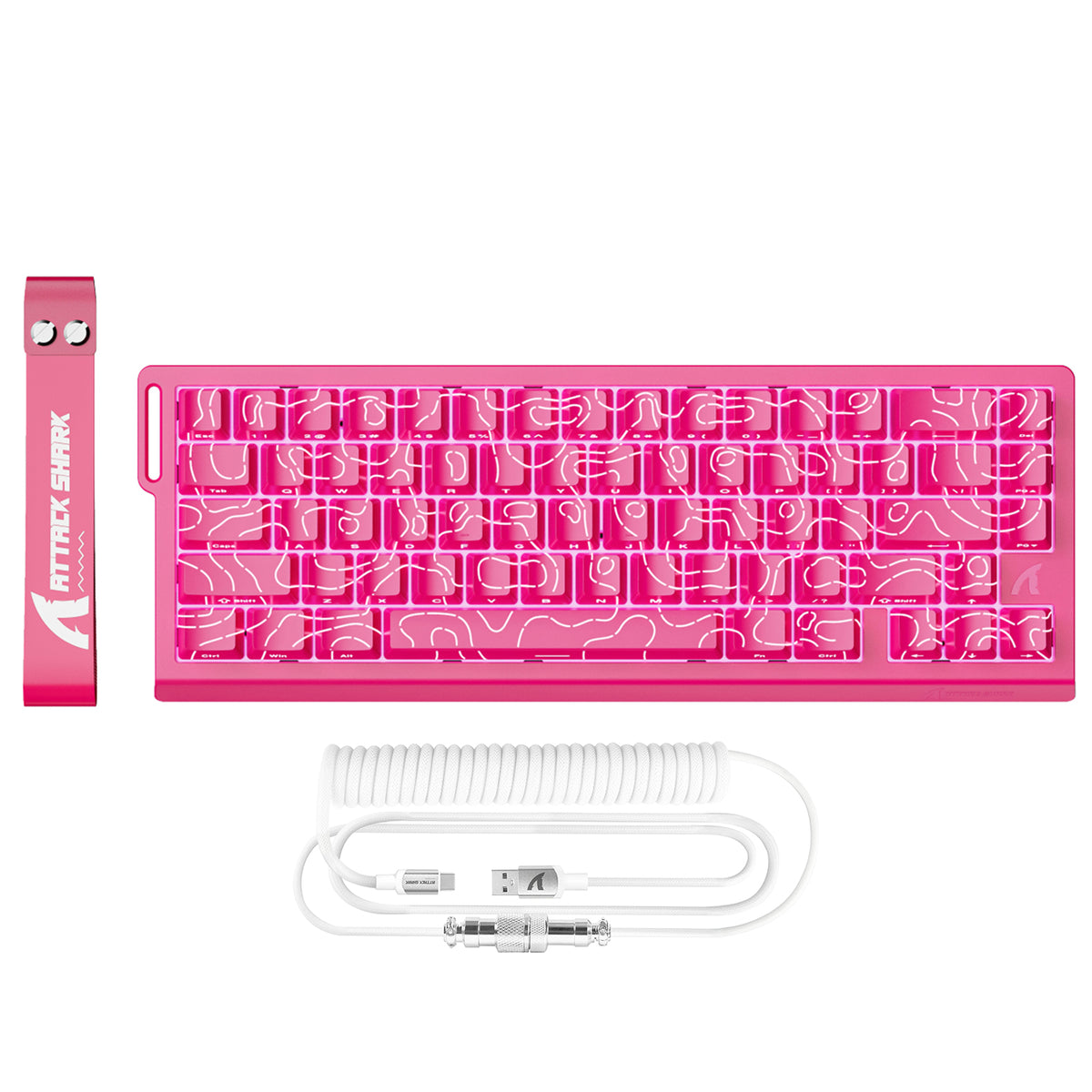 ATTACK SHARK X68 HE Snelle Trigger Toetsenbord Magnetische Schakelaar met C01PRO Opgerolde Kabel