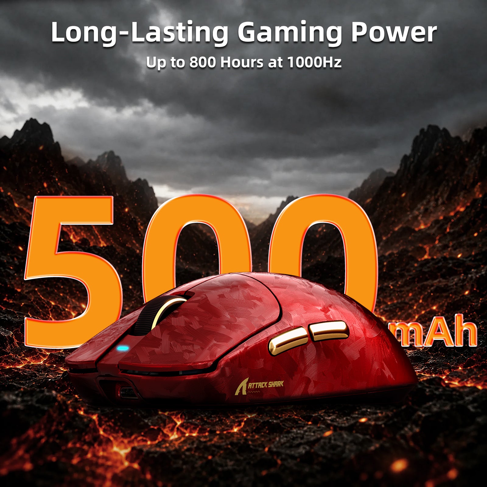ATTACK SHARK RS3 ULTRA Carbon Fiber Draadloze PAW3955MAX Gaming Muis met C06 Ultra LED Kabel