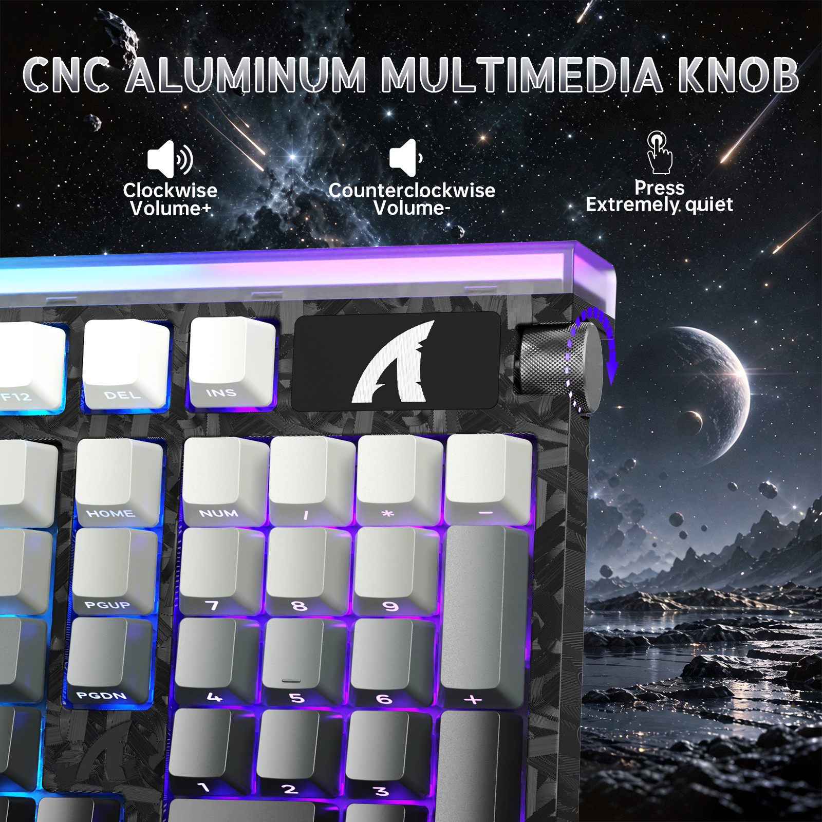 ATTACK SHARK R98 HE Carbon Fiber Bedraad Sneltoets Magnetische Schakelaar Toetsenbord Met C01 Ultra RGB Opgerolde Kabel